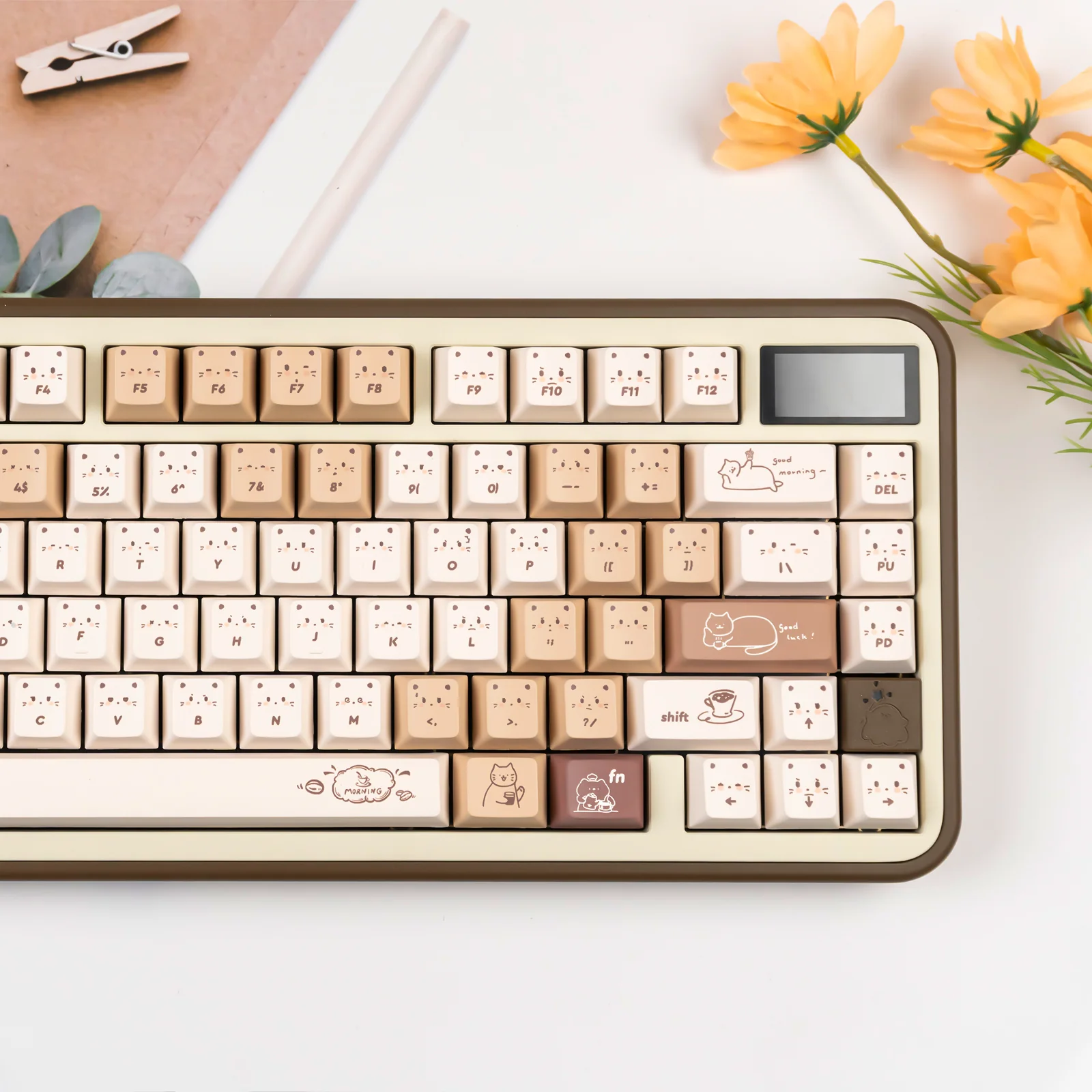 YUNZII Jelly Coffee Kitten Cherry Profile Keycap Set - Image 8