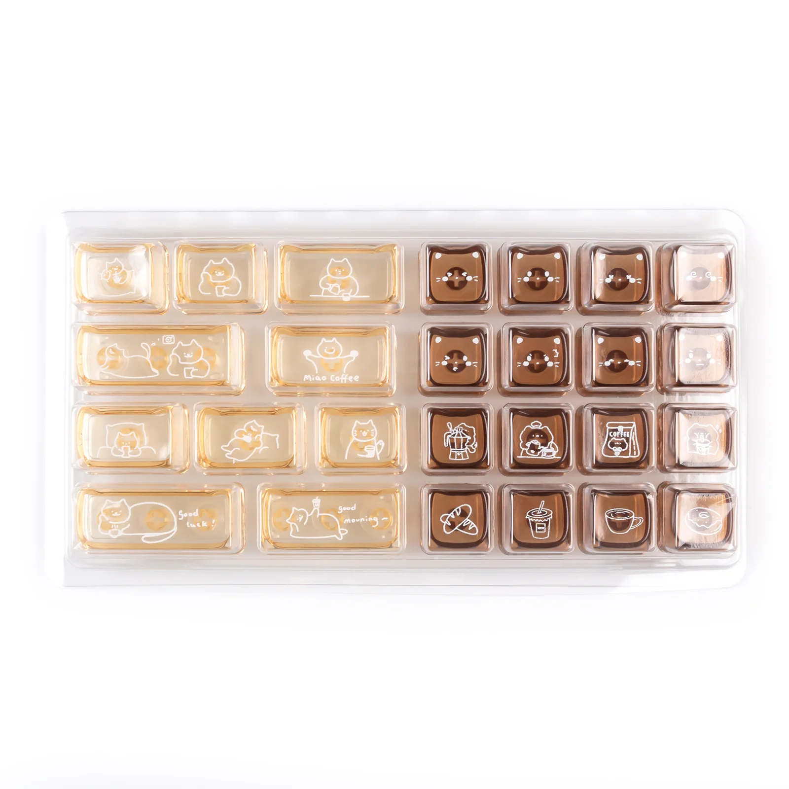 YUNZII Jelly Coffee Kitten MAO Profile Keycap Set - Image 10