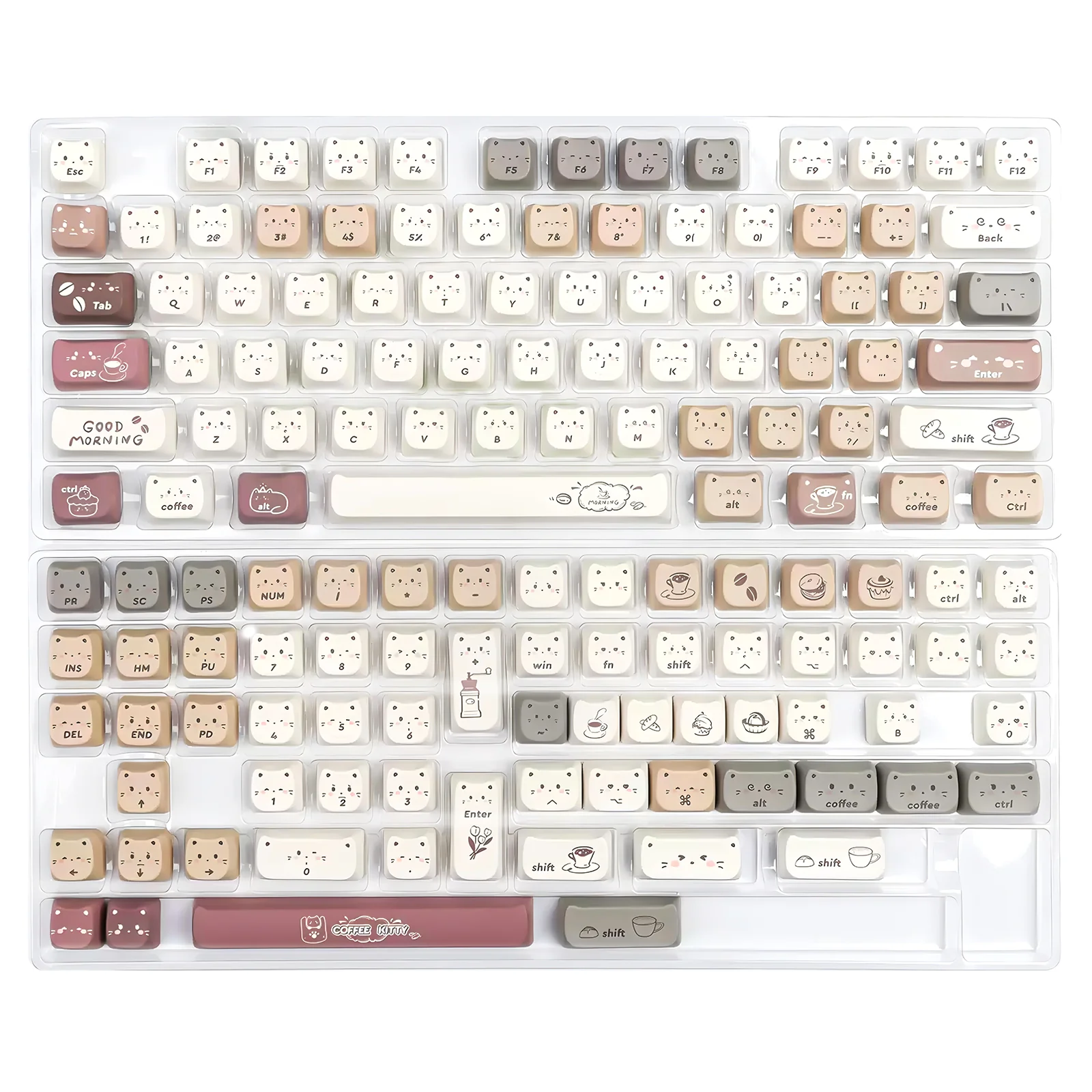 YUNZII Jelly Coffee Kitten MAO Profile Keycap Set - Image 11