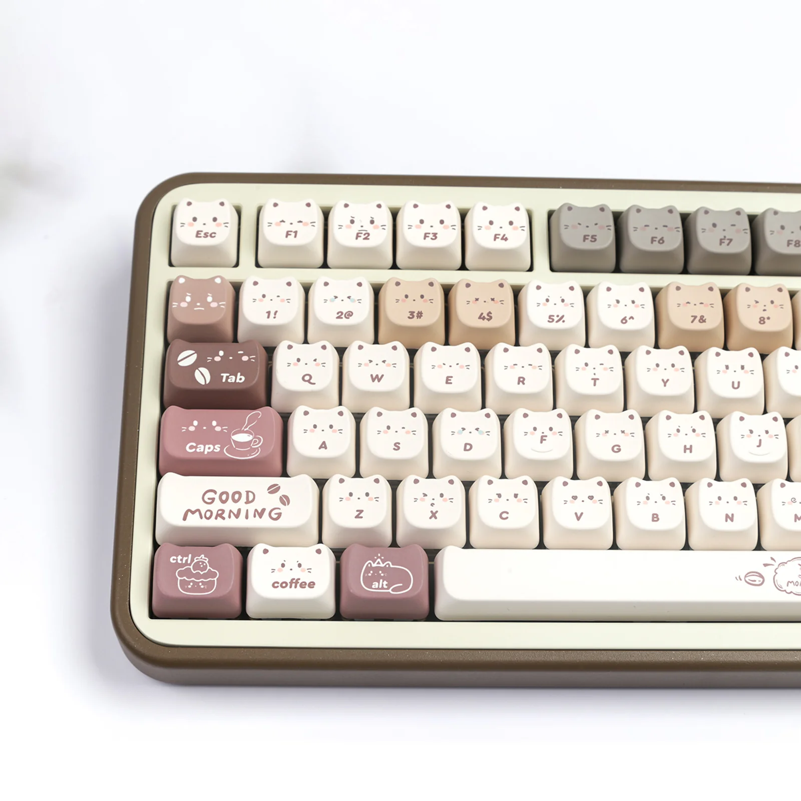 YUNZII Jelly Coffee Kitten MAO Profile Keycap Set - Image 5