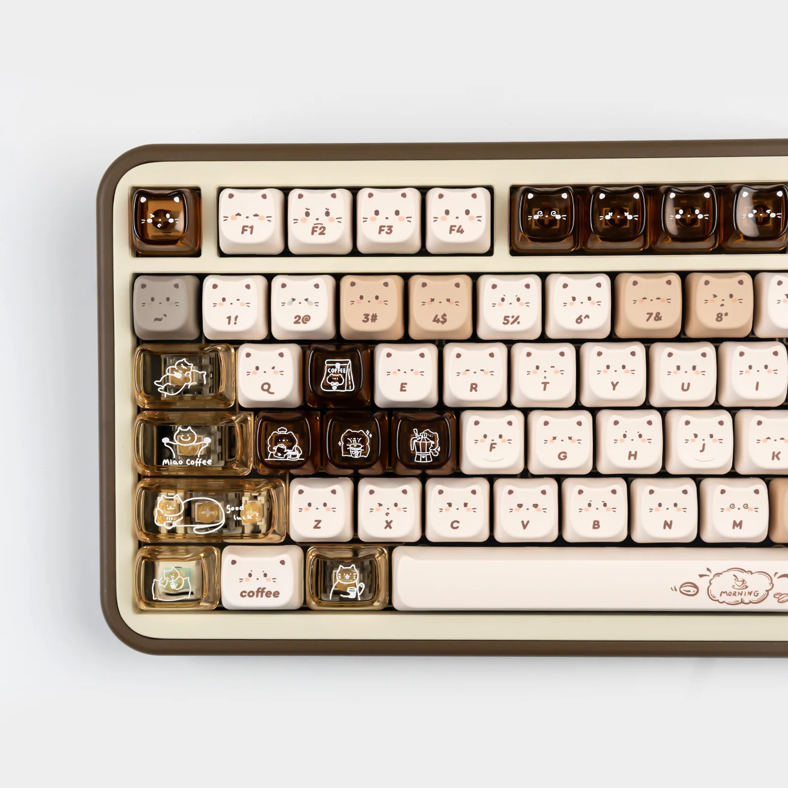 YUNZII Jelly Coffee Kitten MAO Profile Keycap Set - Image 6