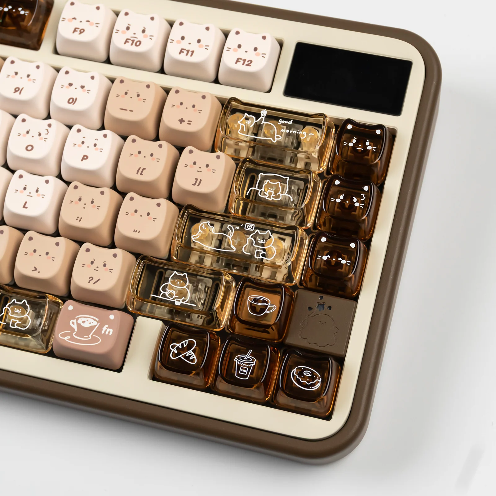 YUNZII Jelly Coffee Kitten MAO Profile Keycap Set - Image 7