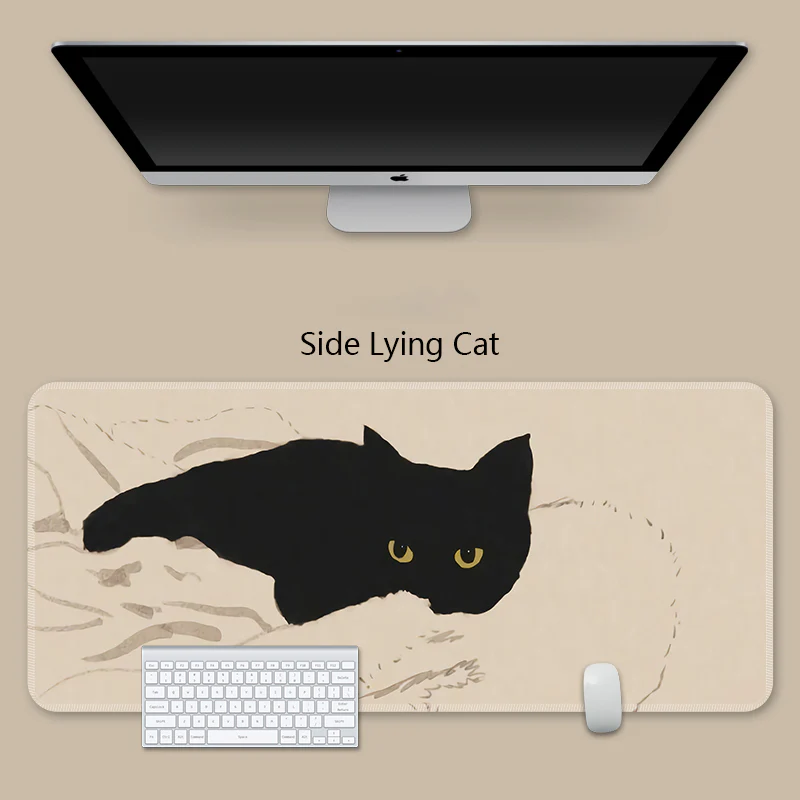 YUNZII Keynovo Mouse Mat Desk Pad - Black Cat - Image 10