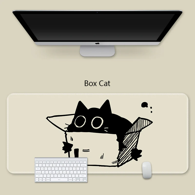 YUNZII Keynovo Mouse Mat Desk Pad - Black Cat - Image 11