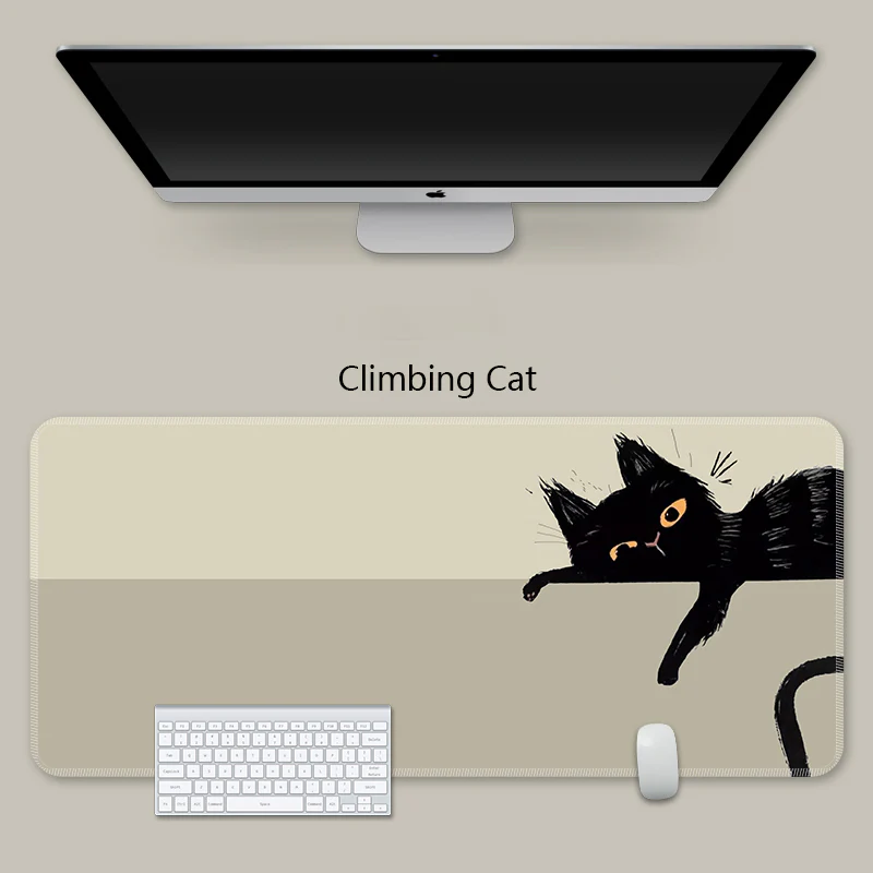 YUNZII Keynovo Mouse Mat Desk Pad - Black Cat - Image 18
