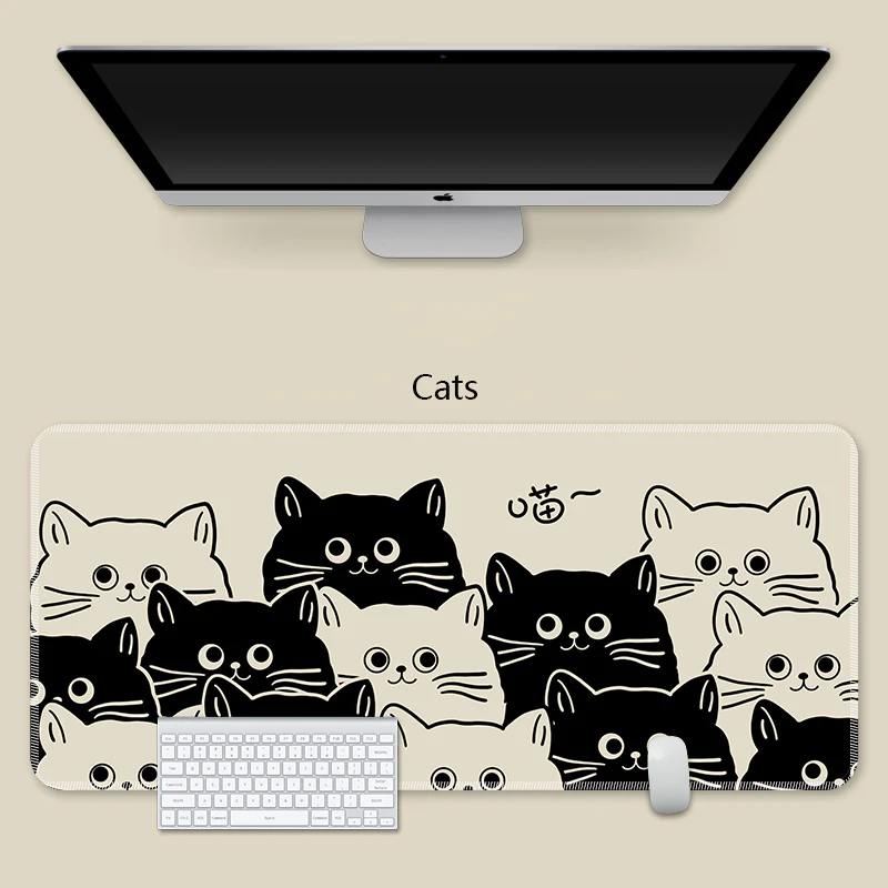 YUNZII Keynovo Mouse Mat Desk Pad - Black Cat - Image 20