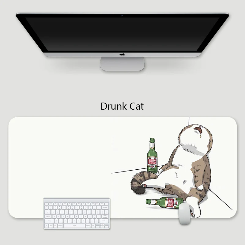 YUNZII Keynovo Mouse Mat Desk Pad - Black Cat - Image 23