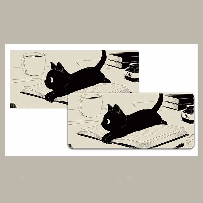 YUNZII Keynovo Mouse Mat Desk Pad - Black Cat - Image 4