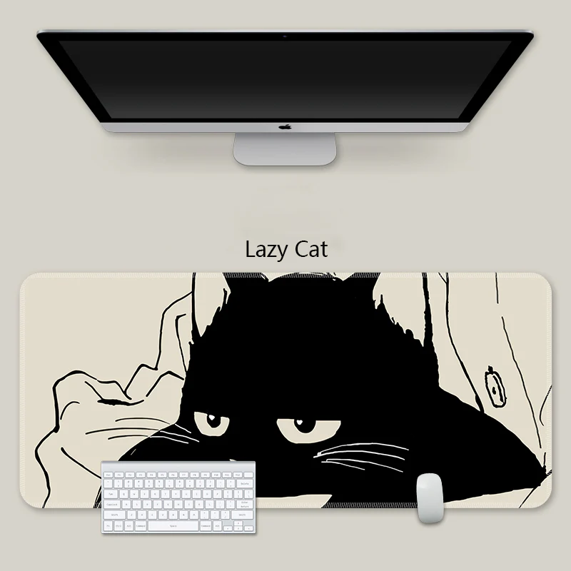 YUNZII Keynovo Mouse Mat Desk Pad - Black Cat - Image 6