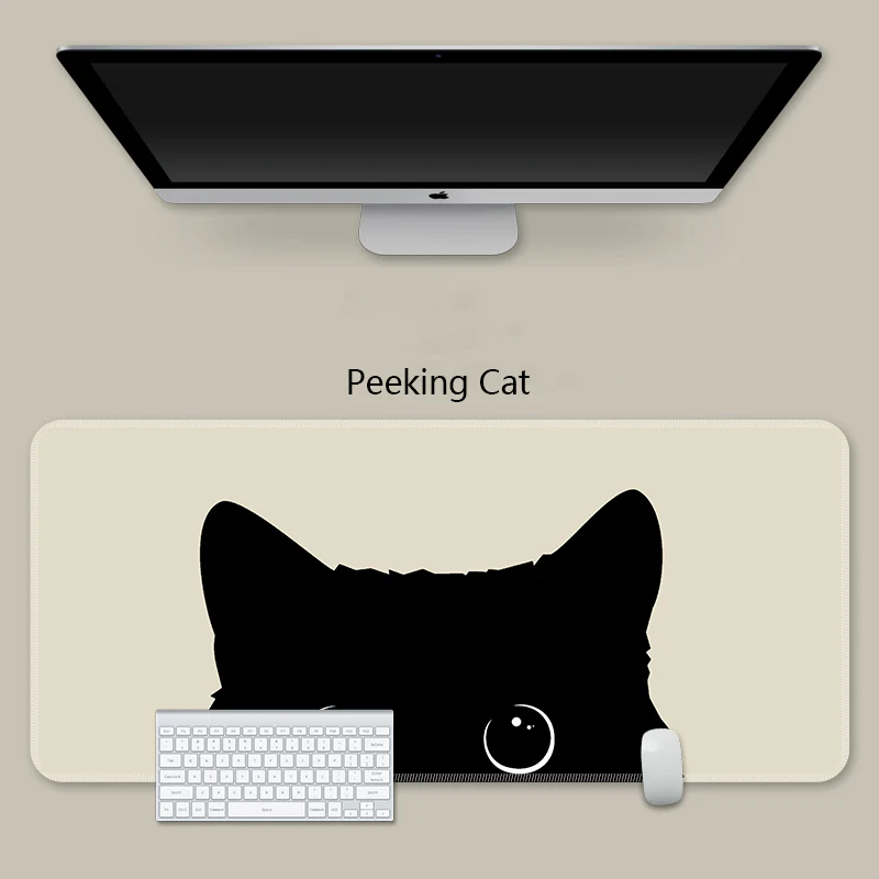YUNZII Keynovo Mouse Mat Desk Pad - Black Cat - Image 7