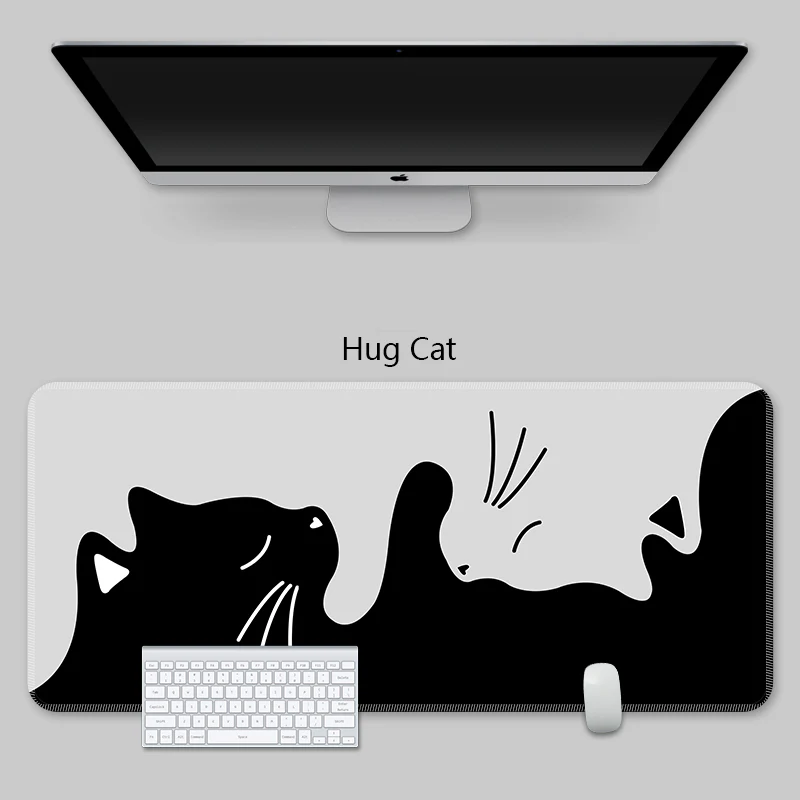YUNZII Keynovo Mouse Mat Desk Pad - Black Cat - Image 8