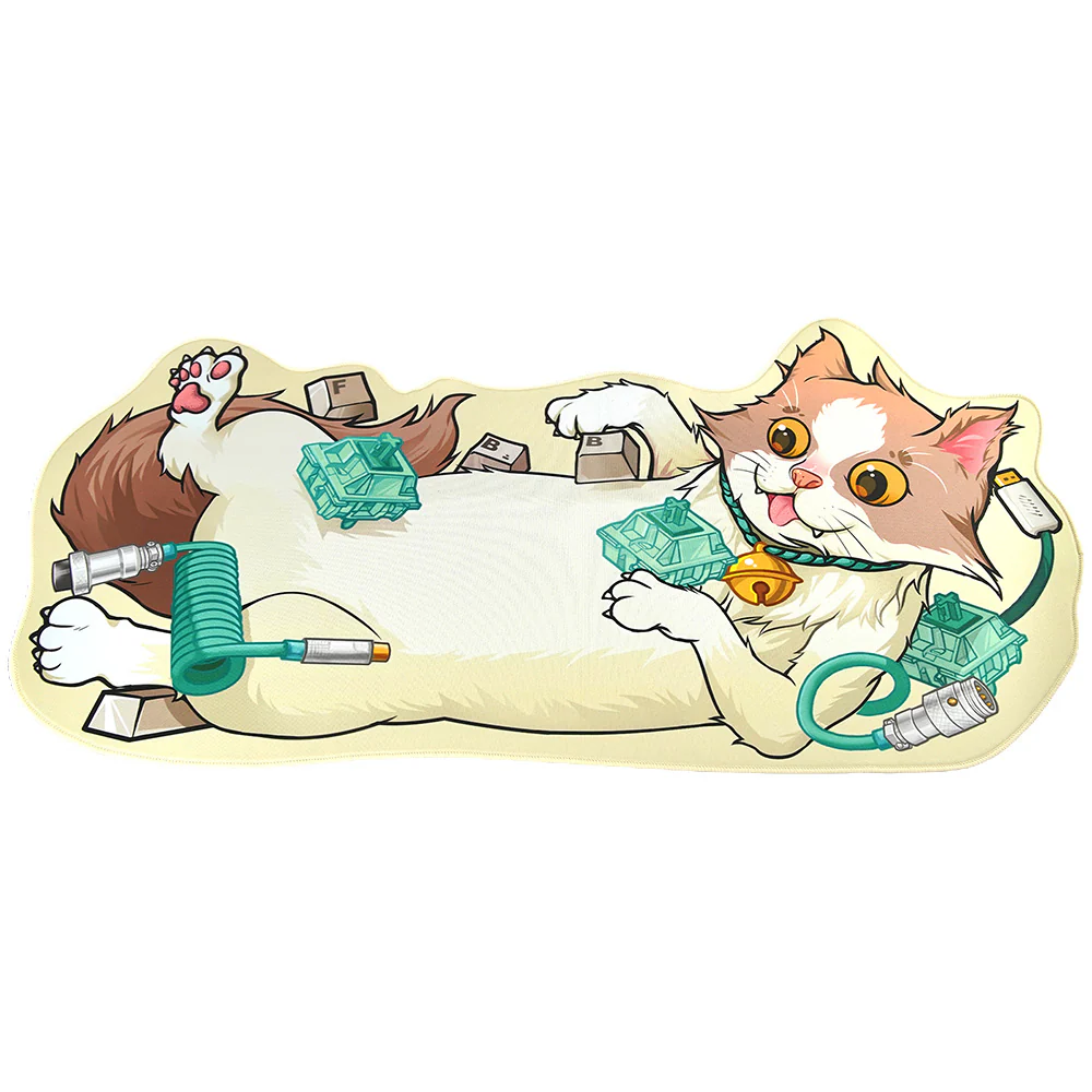 YUNZII Keynovo Shaped Mouse Mat Desk Pad - Cat - Image 5