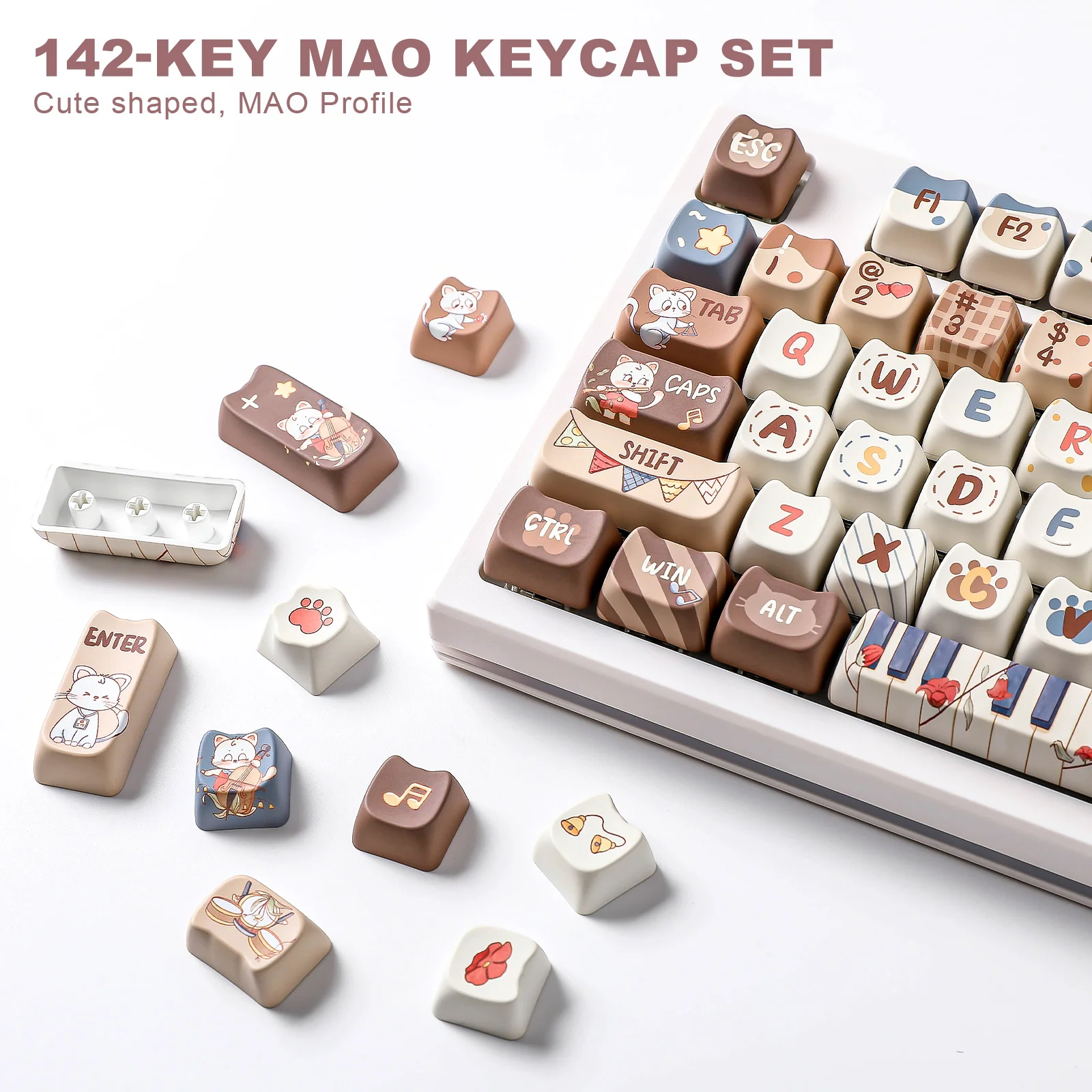 YUNZII Kitten Recital MAO Profile Keycap Set - Image 3