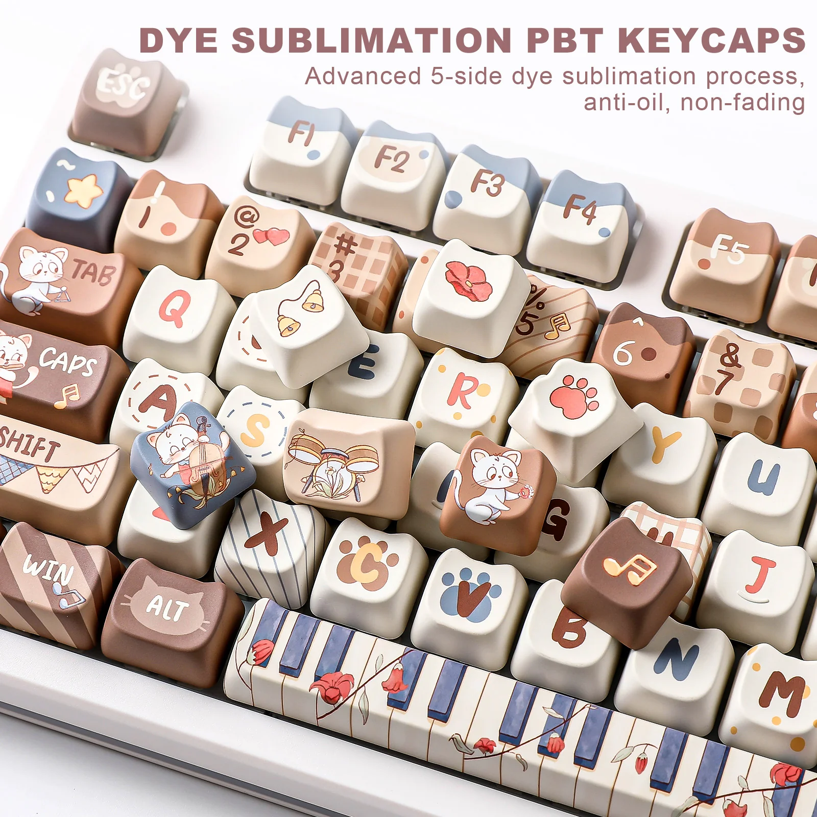YUNZII Kitten Recital MAO Profile Keycap Set - Image 6
