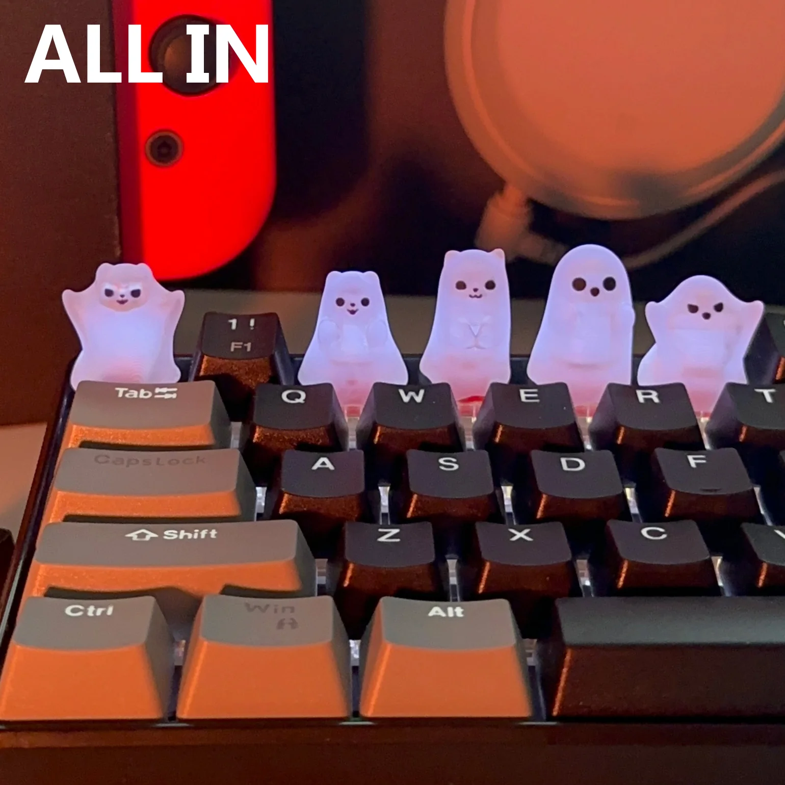 YUNZII Light Transmission Little Ghost Artisan Keycap - Image 12