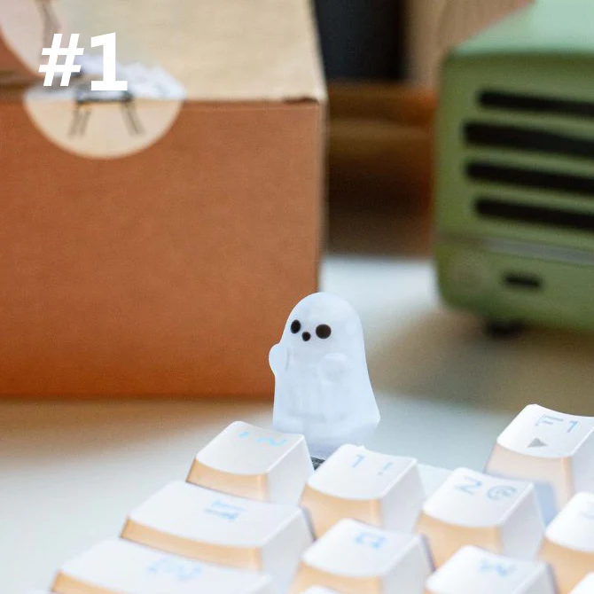 YUNZII Light Transmission Little Ghost Artisan Keycap - Image 7