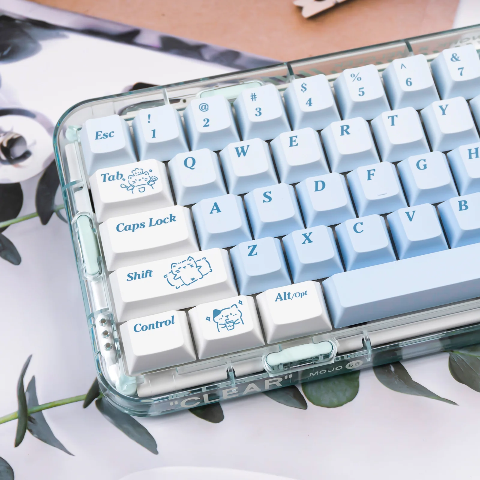YUNZII Line Cat Cherry Profile Keycap Set - Image 5
