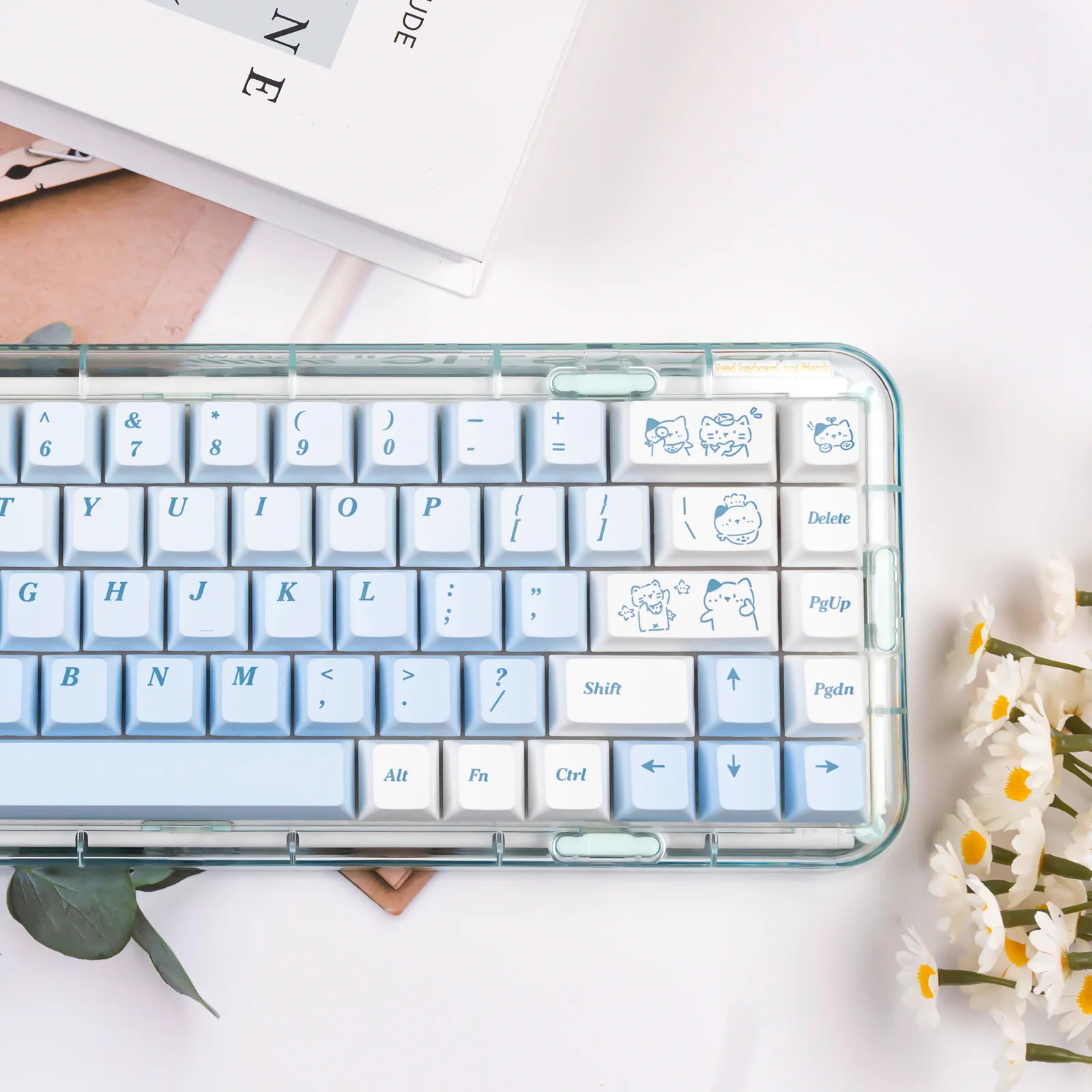 YUNZII Line Cat Cherry Profile Keycap Set - Image 6