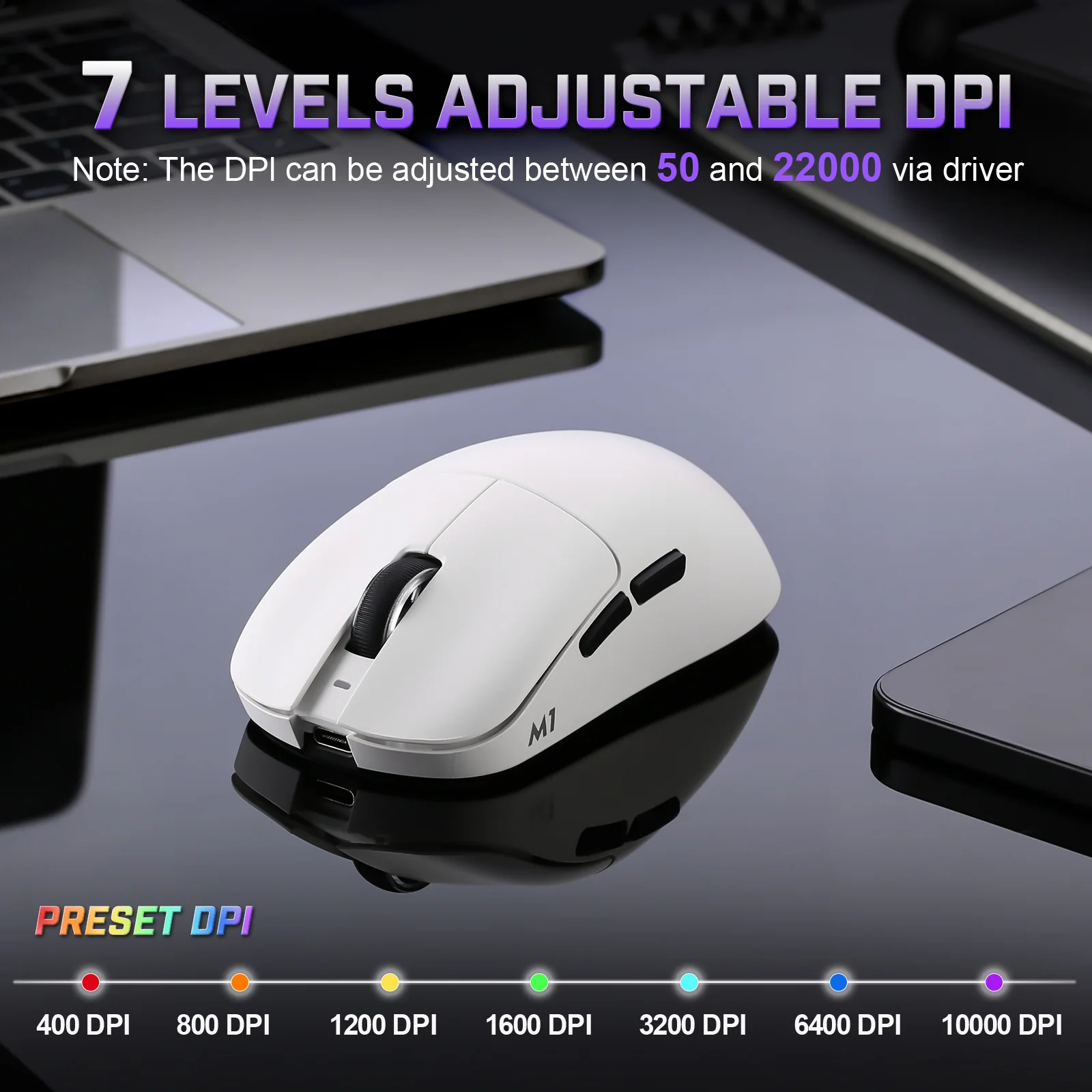 YUNZII M1 Lightweight Tri-Mode Wireless Custom Mouse - Image 4