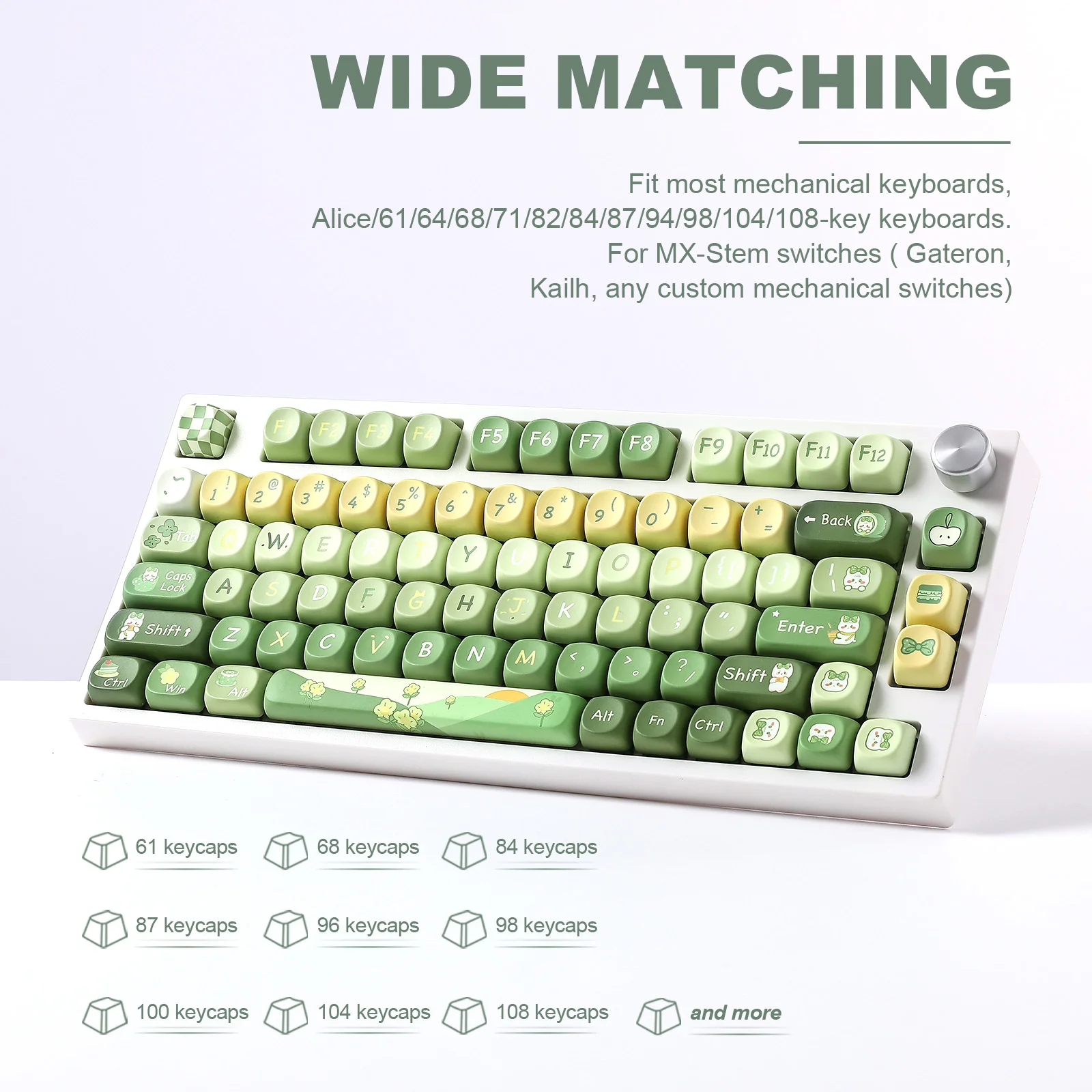 YUNZII Matcha Bunny SOA Profile Keycap Set - Image 5
