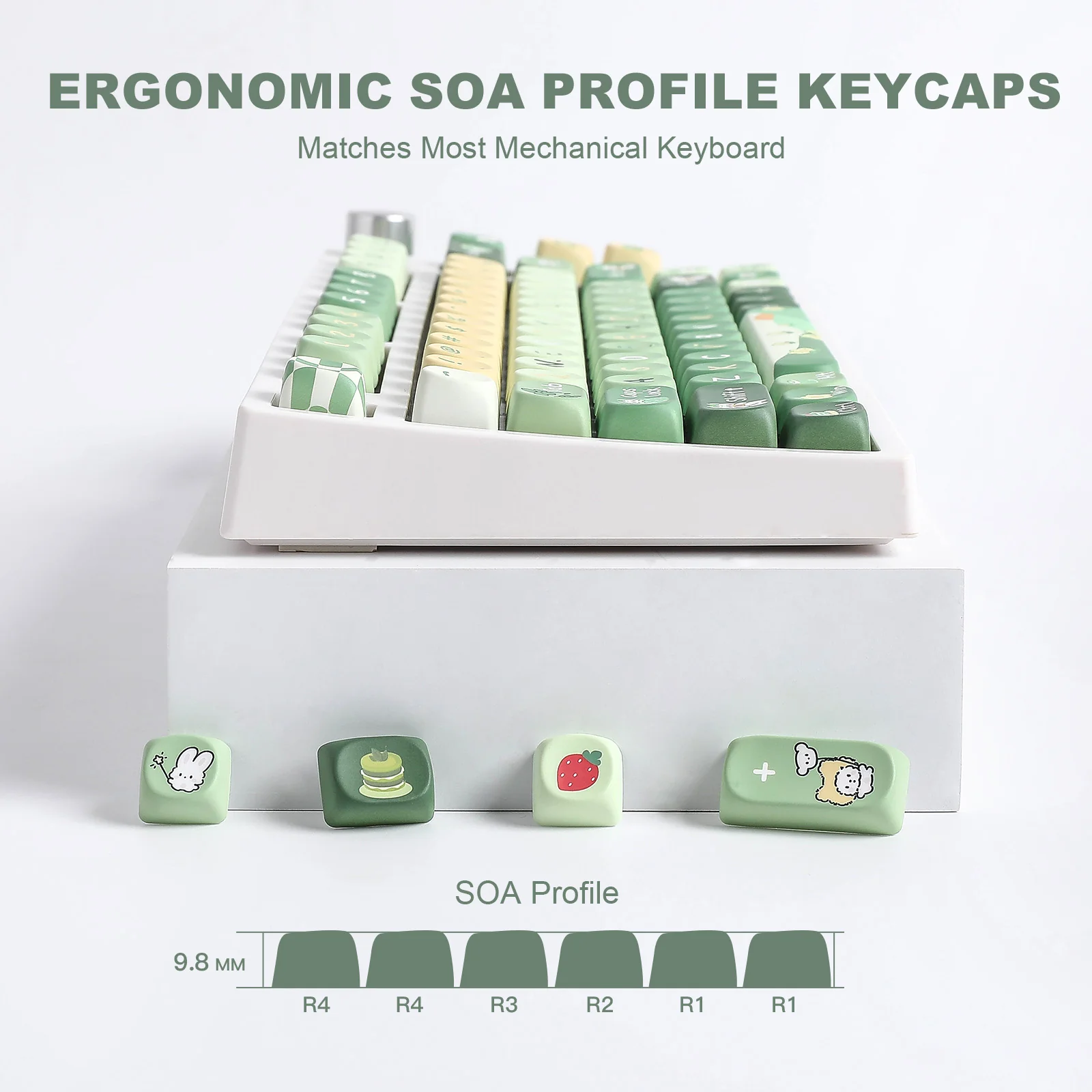 YUNZII Matcha Bunny SOA Profile Keycap Set - Image 6