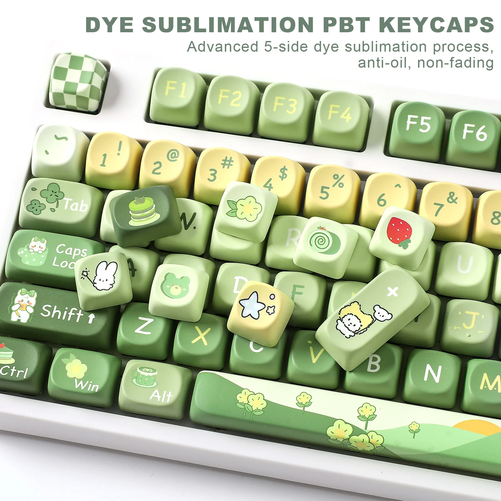 YUNZII Matcha Bunny SOA Profile Keycap Set - Image 7