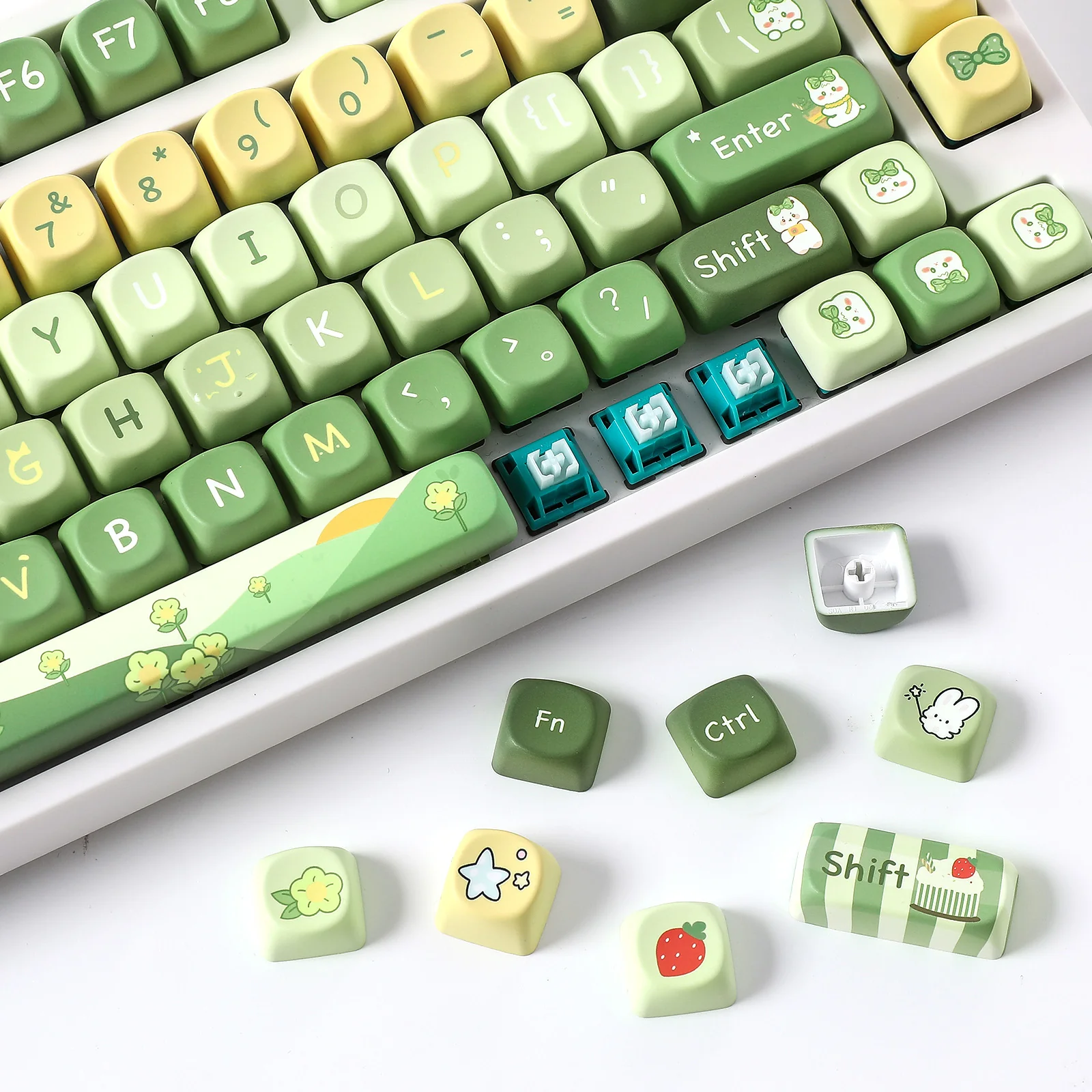 YUNZII Matcha Bunny SOA Profile Keycap Set - Image 9