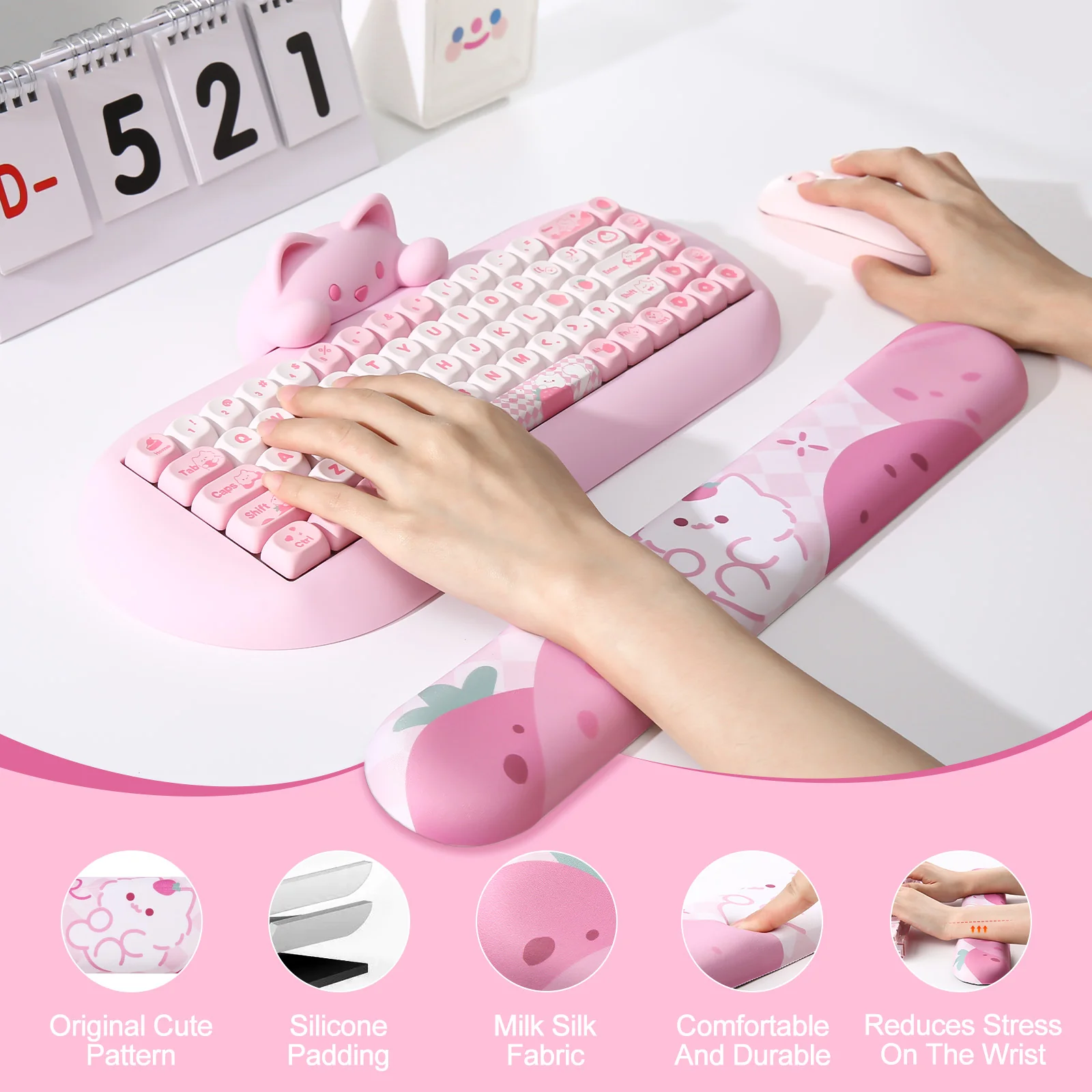 YUNZII Meow Meow Keyboard Wrist Rest - Image 3