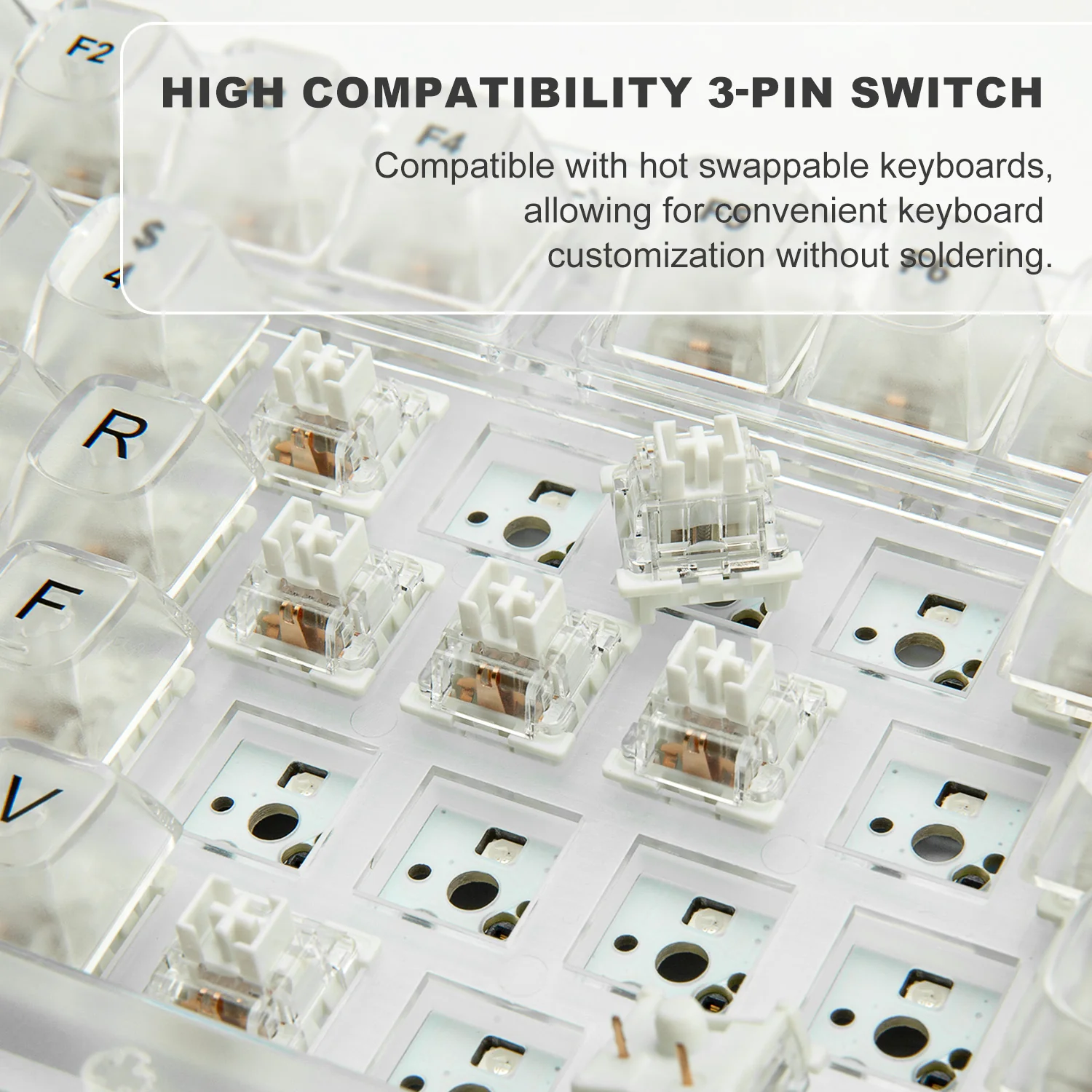 YUNZII Milk 3-Pin Mechanical Keyboard Linear Switch - Image 5