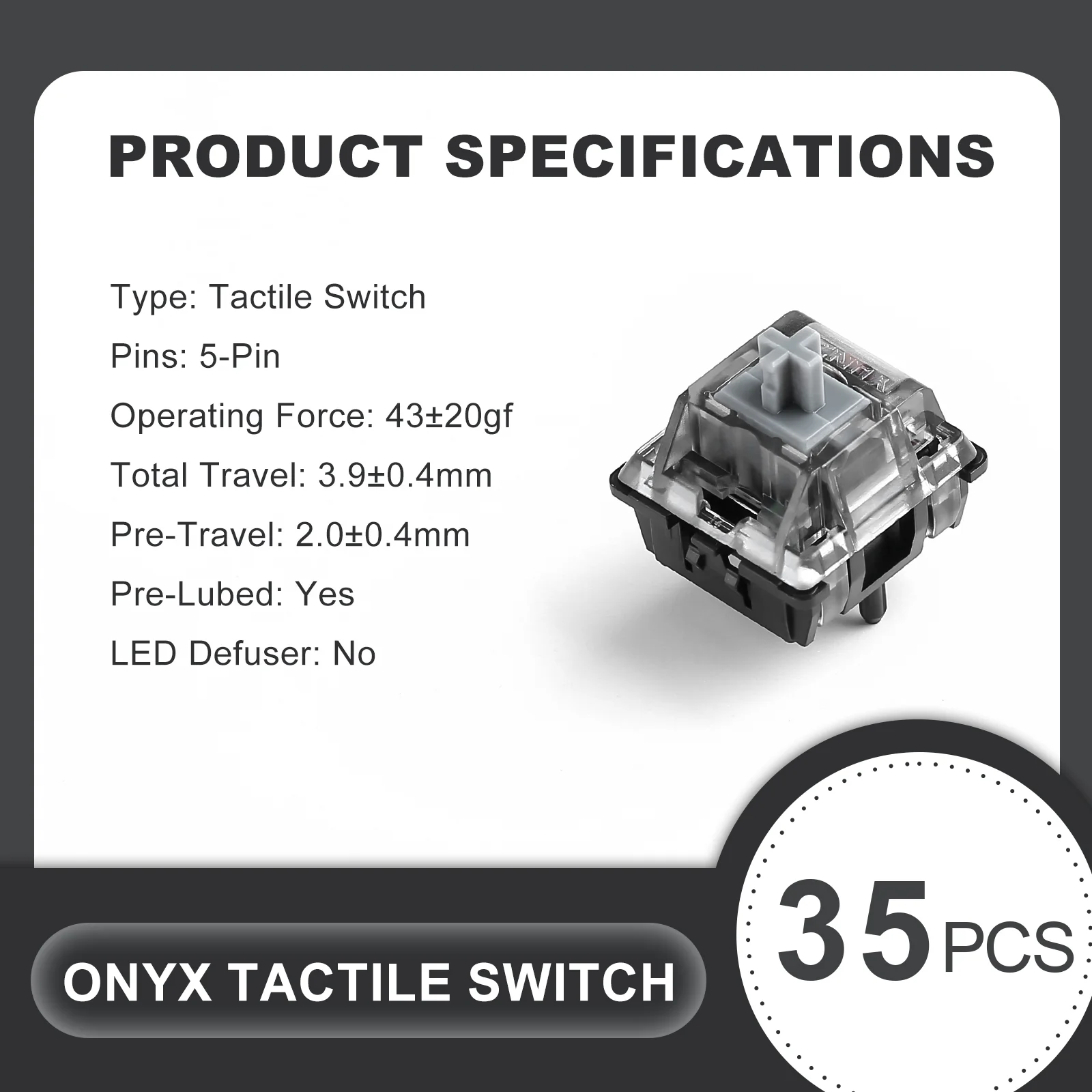 YUNZII Onyx Tactile Clicky Mechanical Switch - Image 2