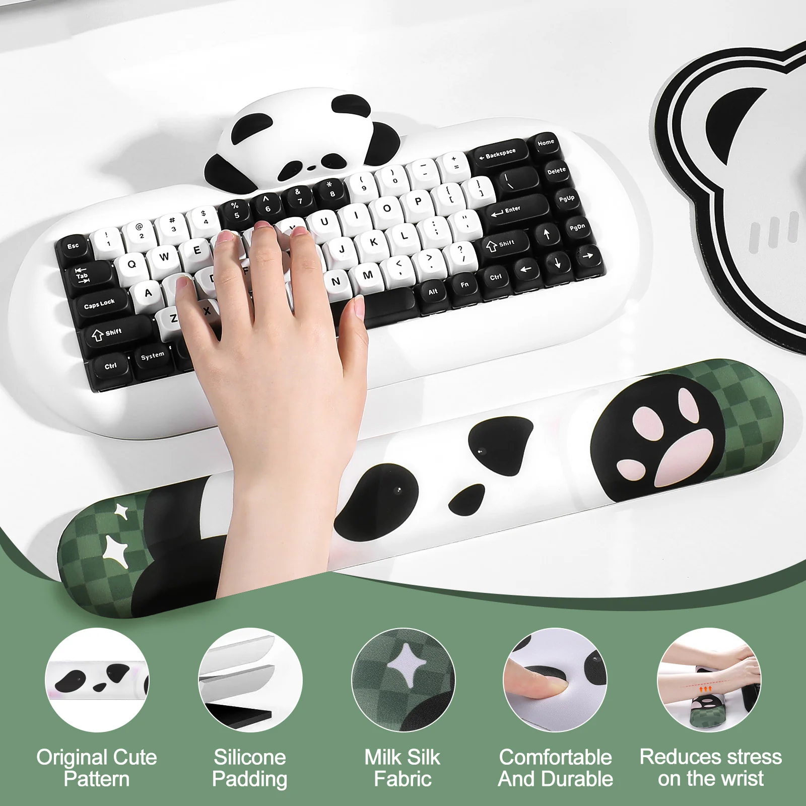 YUNZII Panda Keyboard Wrist Rest - Image 3