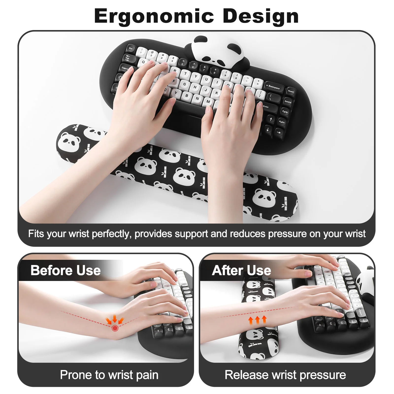 YUNZII Panda Keyboard Wrist Rest - Image 4