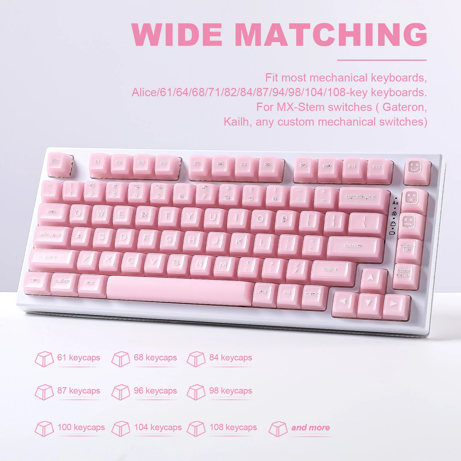 YUNZII Pink Jade SA Profile Keycap Set - Image 4