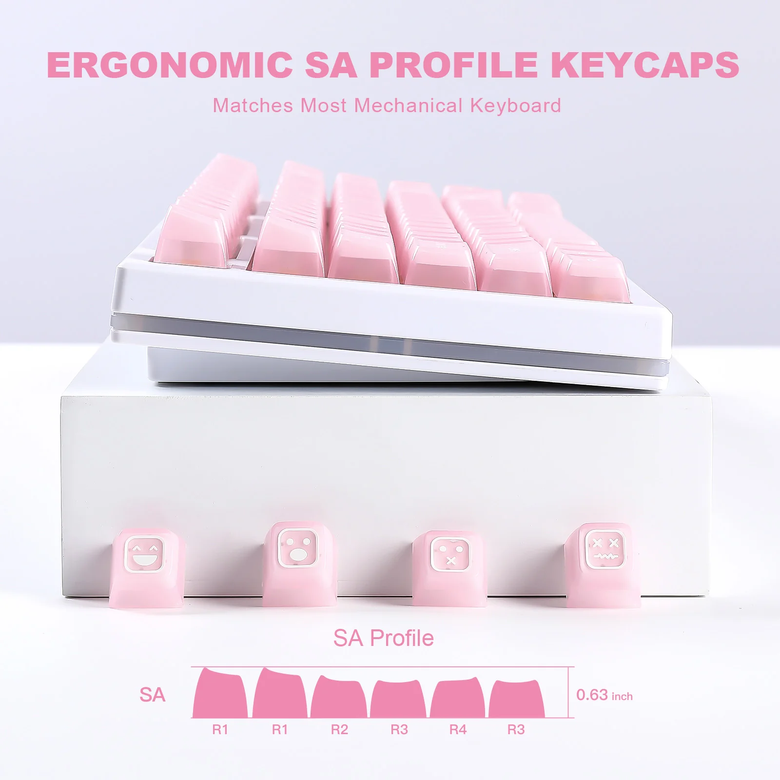 YUNZII Pink Jade SA Profile Keycap Set - Image 5