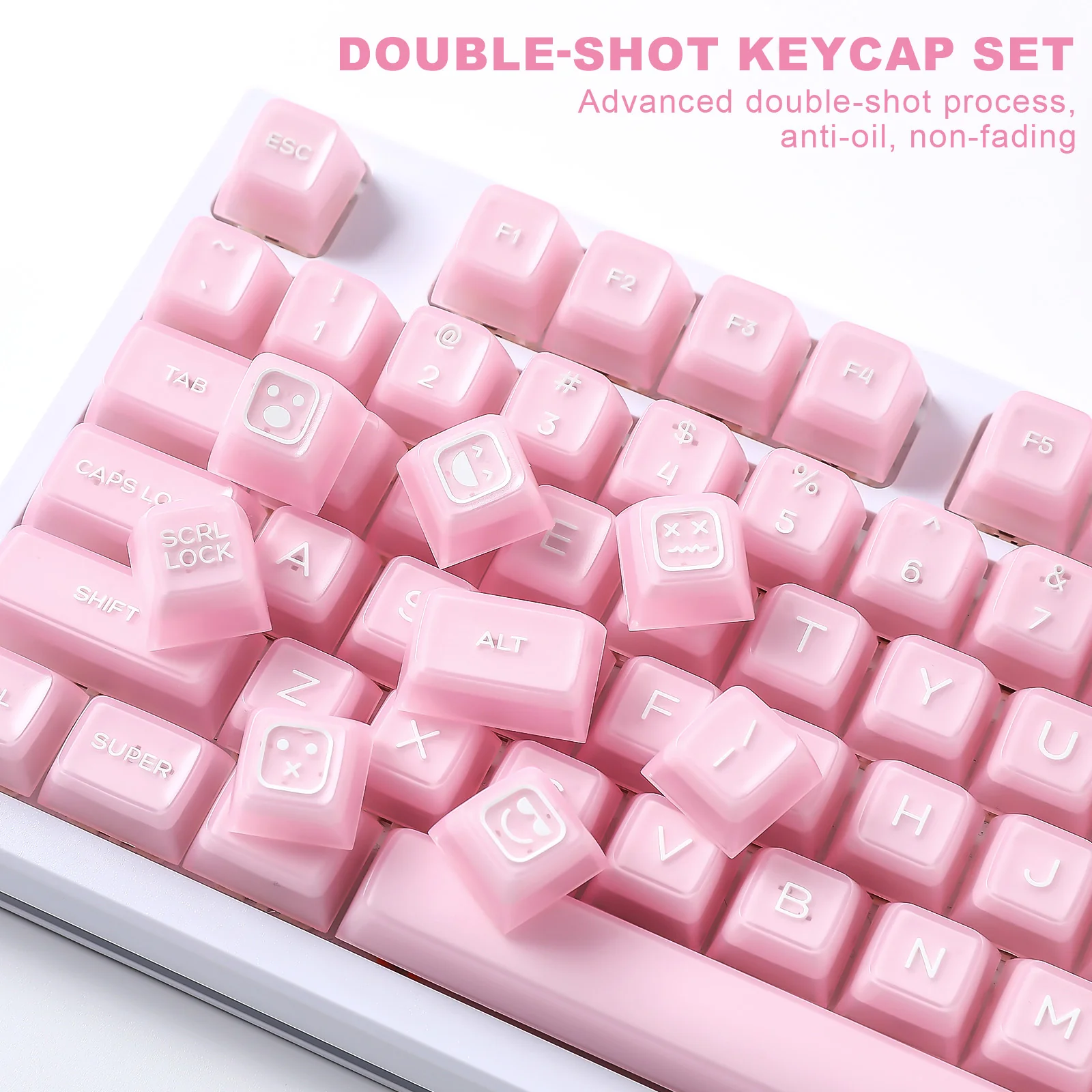 YUNZII Pink Jade SA Profile Keycap Set - Image 6