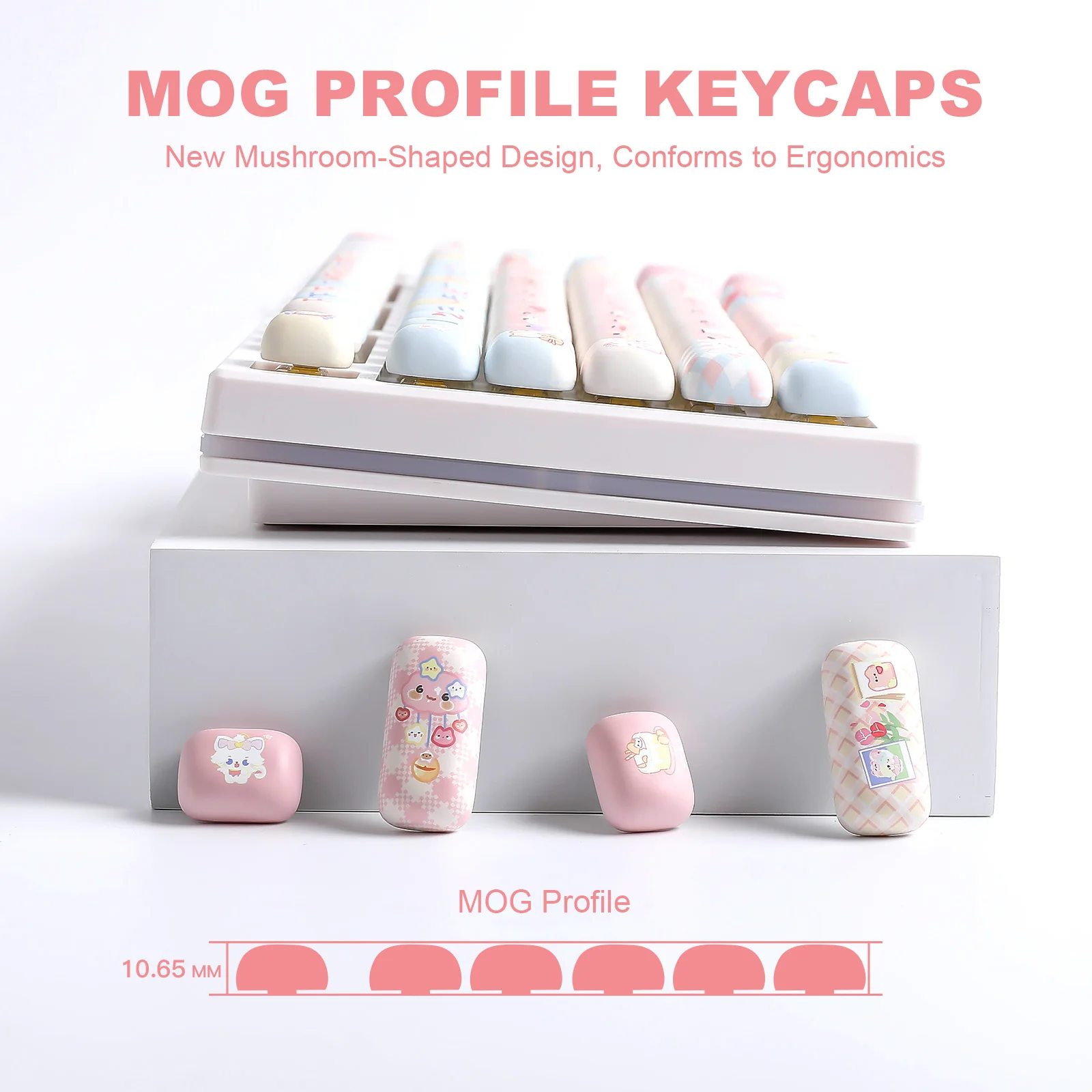 YUNZII Pink Kitten MOG Profile Keycap Set - Image 5