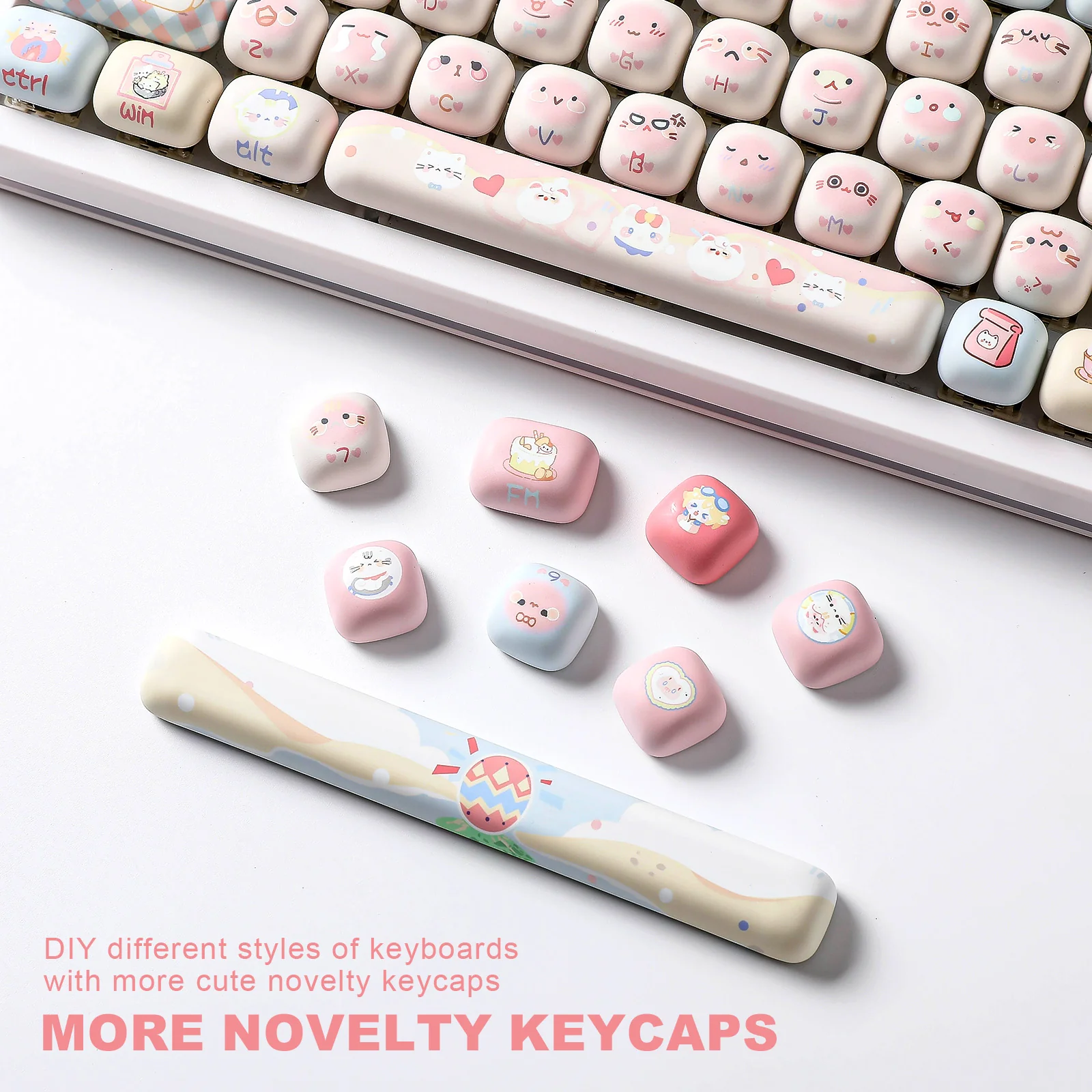 YUNZII Pink Kitten MOG Profile Keycap Set - Image 7