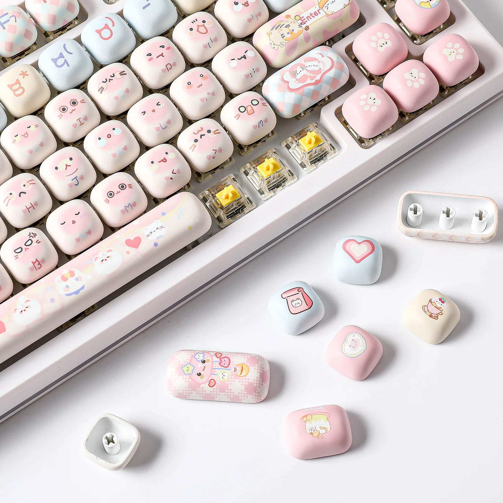 YUNZII Pink Kitten MOG Profile Keycap Set - Image 9