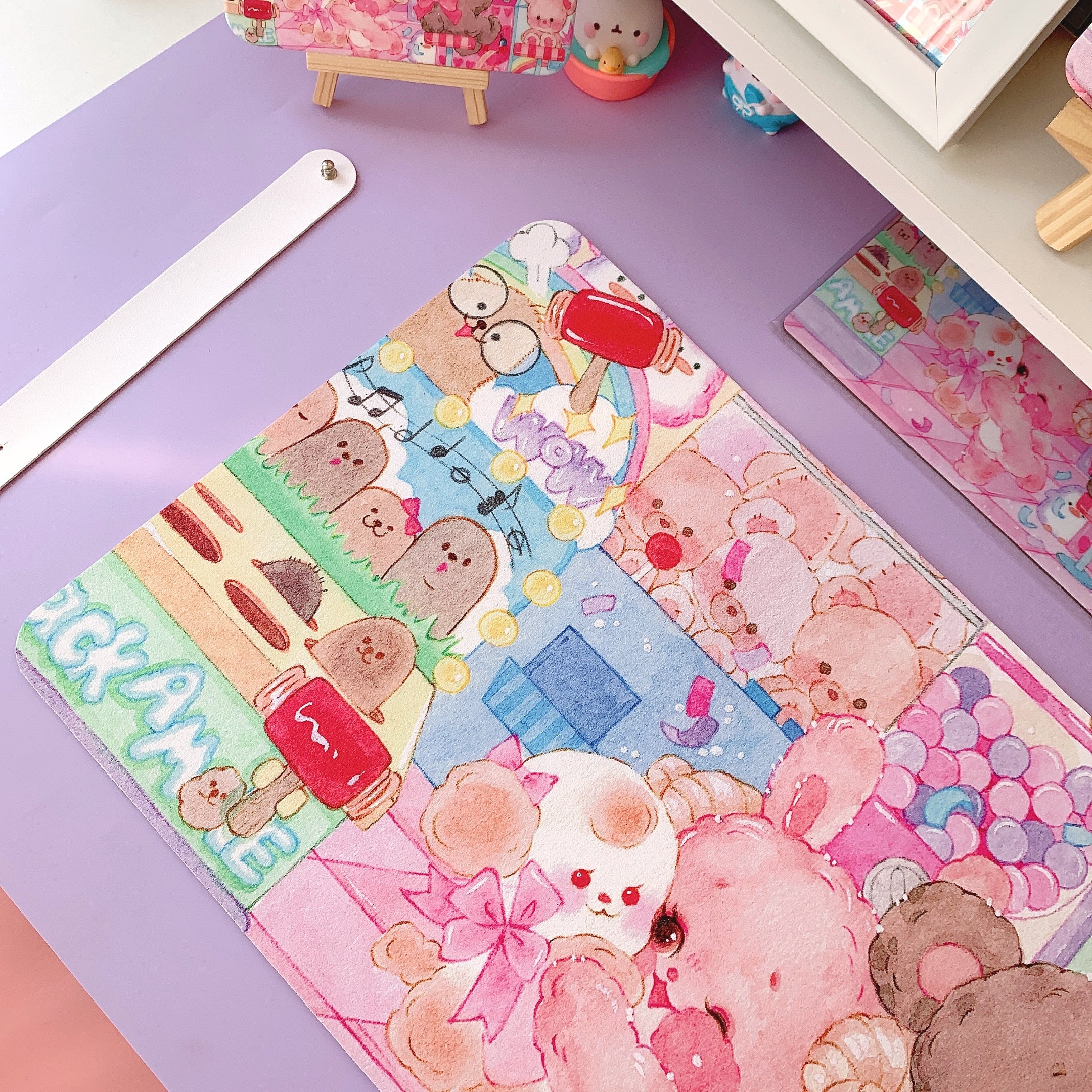 YUNZII PU Desk Pad Mouse Mat - Bear Friends - Image 3