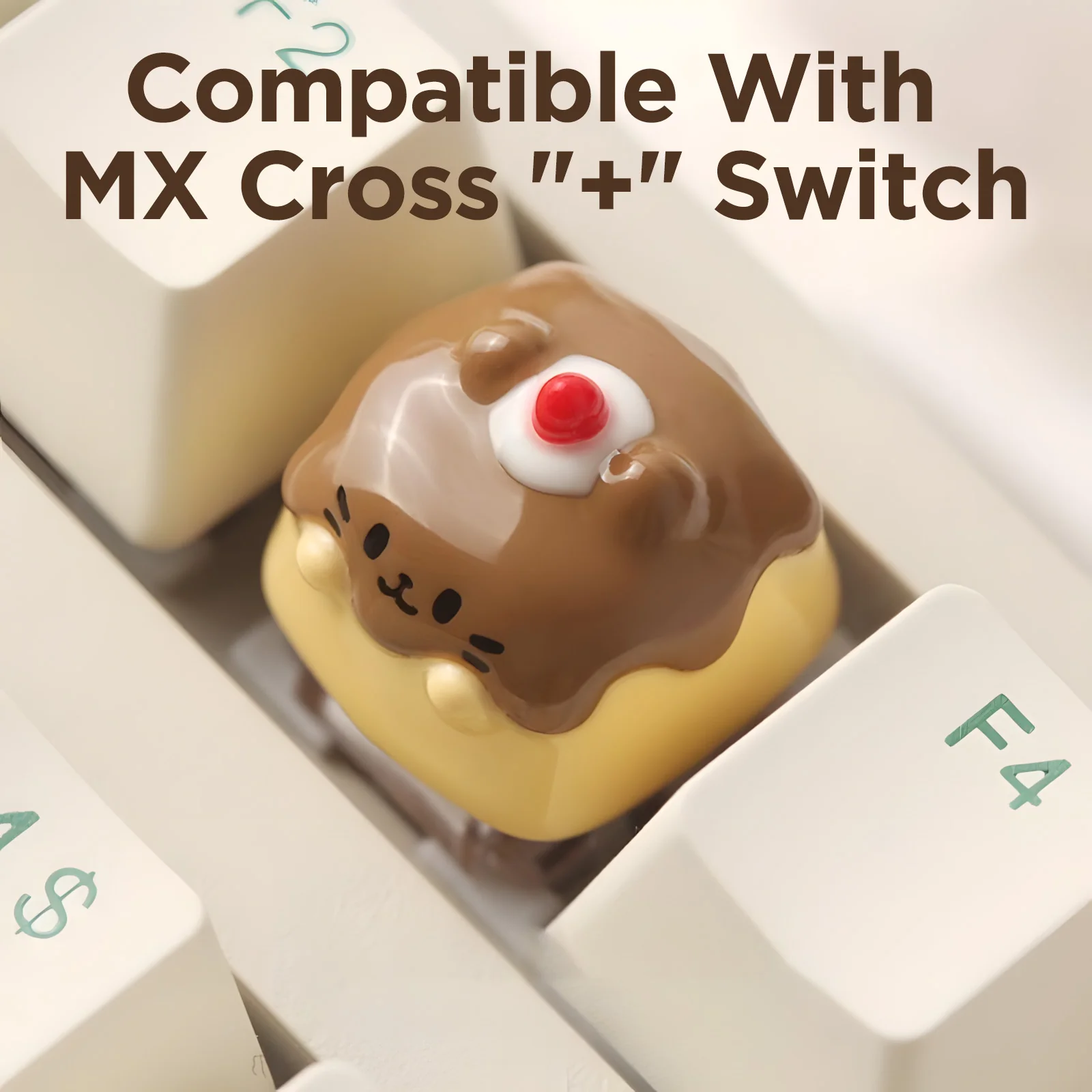 YUNZII Pudding Cat Handmade Artisan Keycap - Image 3