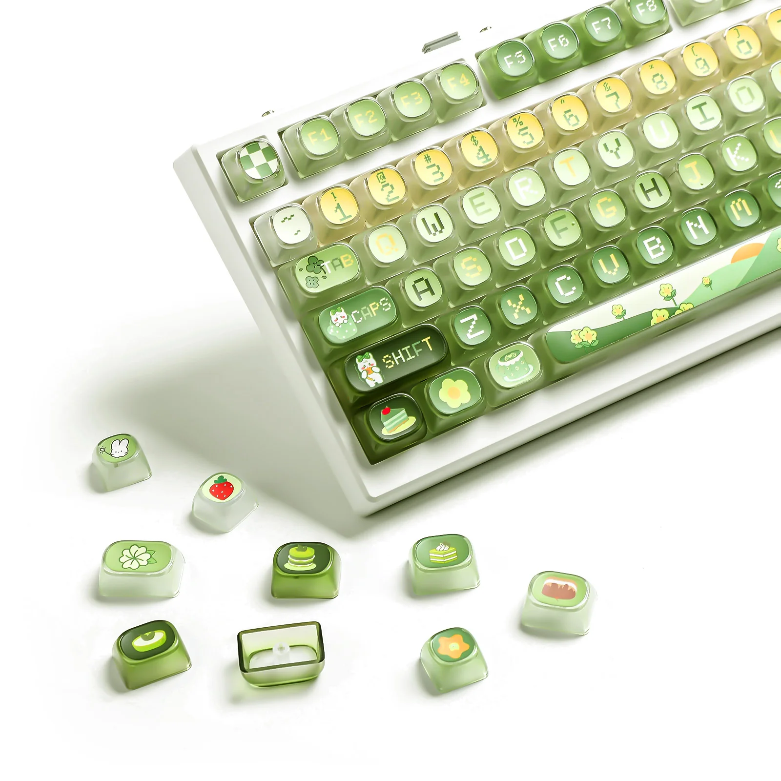 YUNZII Pudding Matcha Bunny MOA Profile Keycap Set - Image 10