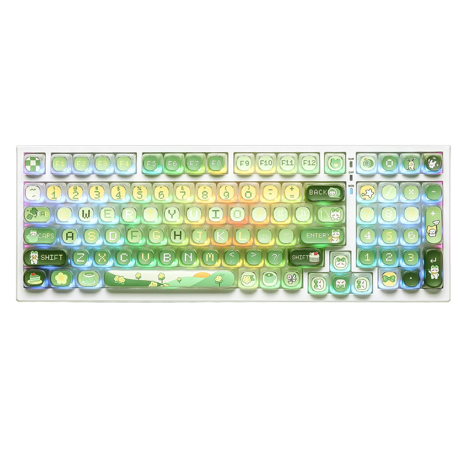 YUNZII Pudding Matcha Bunny MOA Profile Keycap Set - Image 2