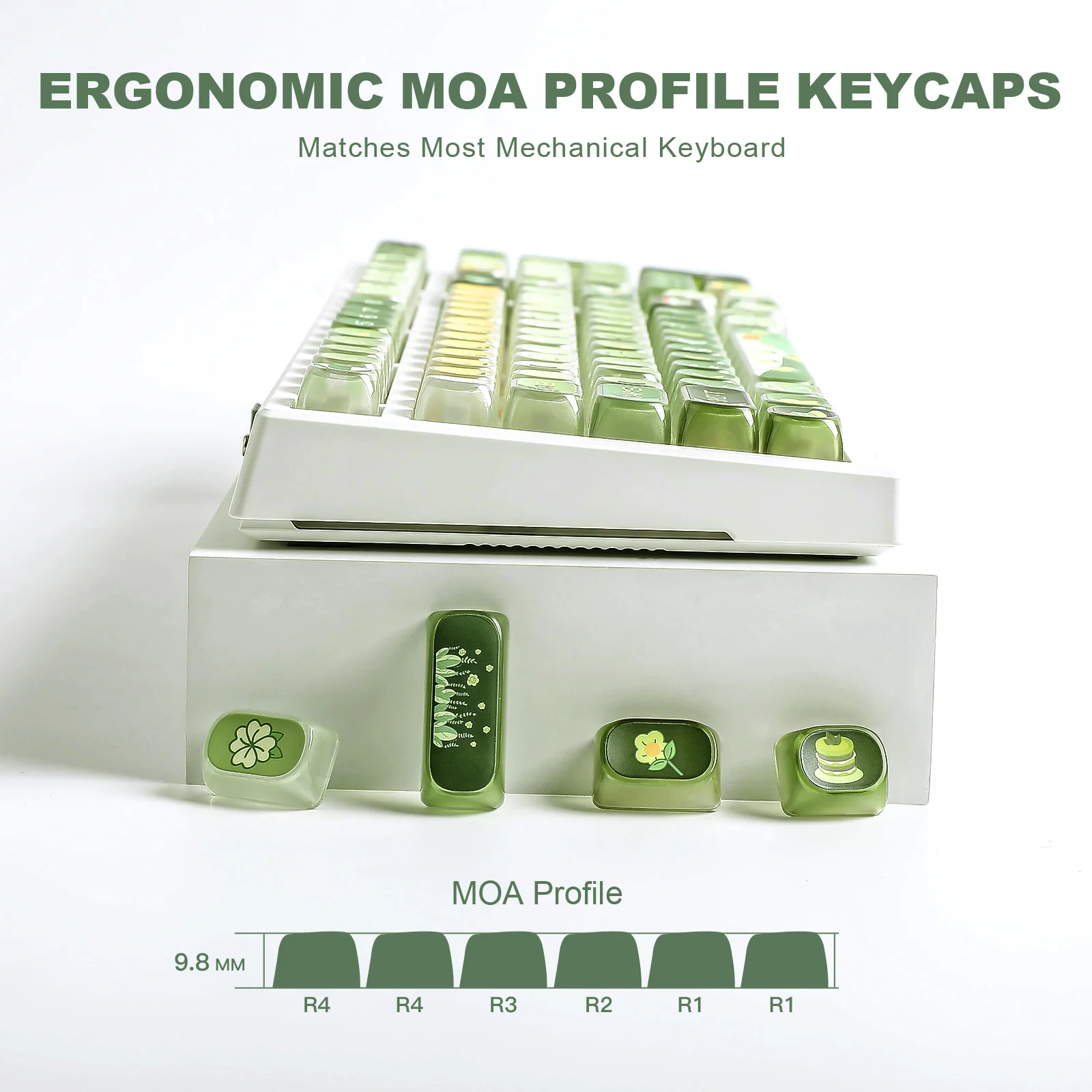 YUNZII Pudding Matcha Bunny MOA Profile Keycap Set - Image 5