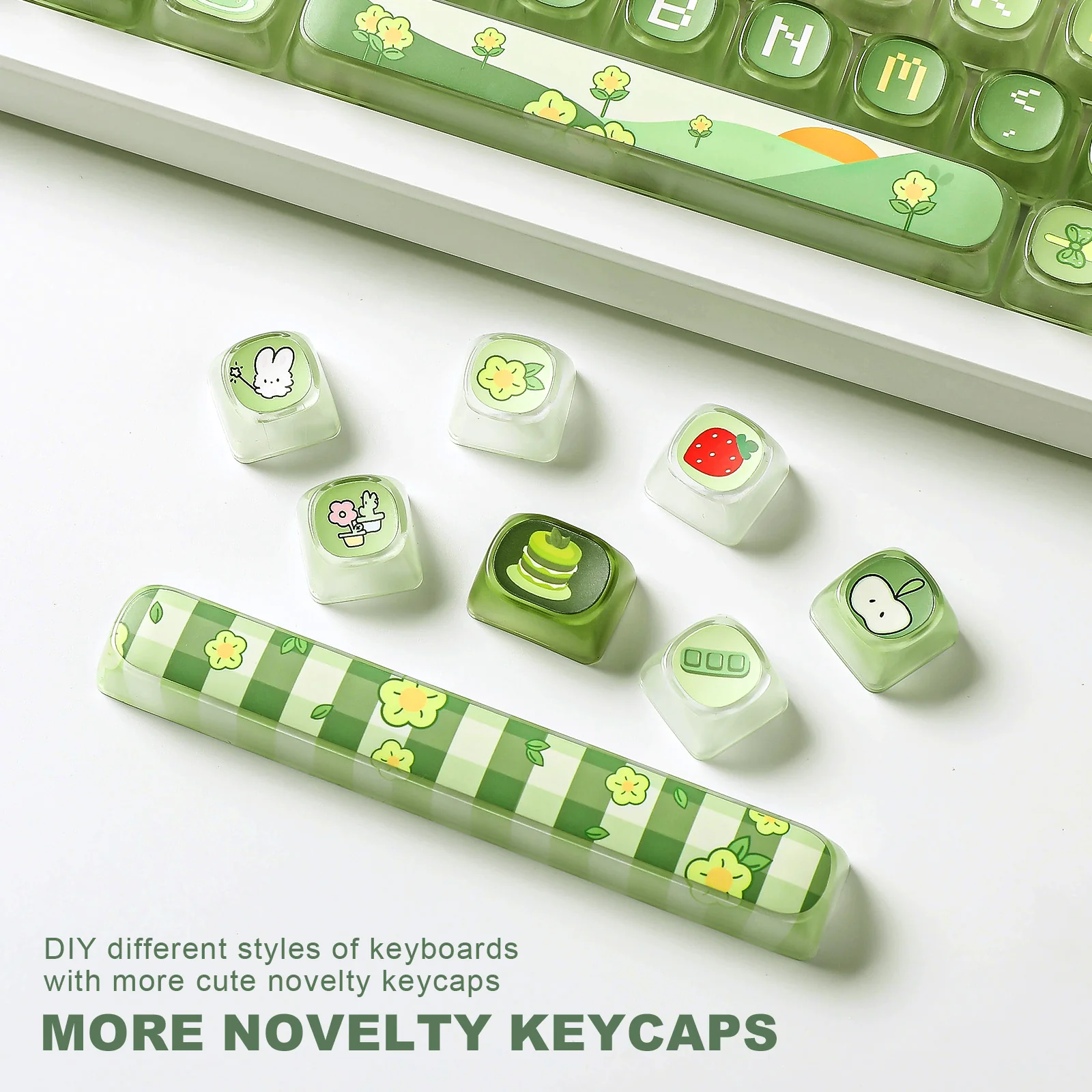 YUNZII Pudding Matcha Bunny MOA Profile Keycap Set - Image 7