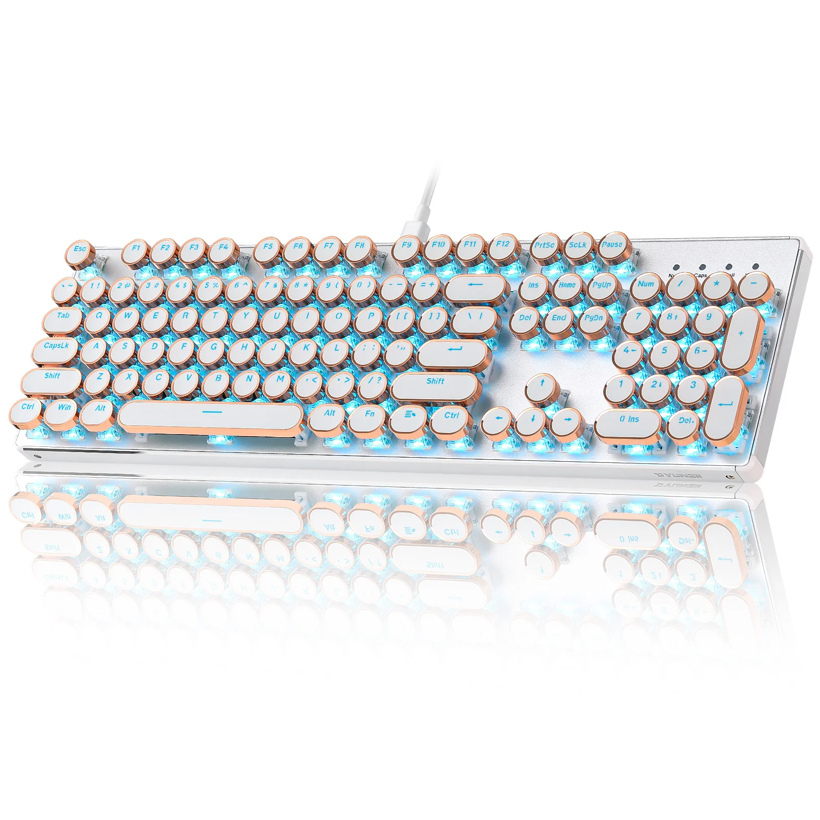 YUNZII QL108 Full-Size Wired Typewriter Style Custom Mechanical Keyboard - Image 15