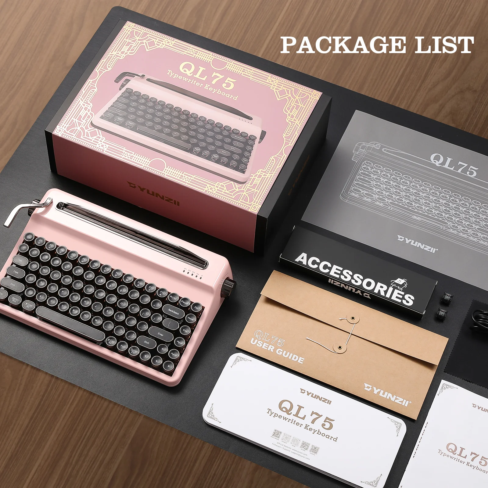YUNZII QL75 Retro Typewriter QMK/VIA Mechanical Keyboard - Image 11