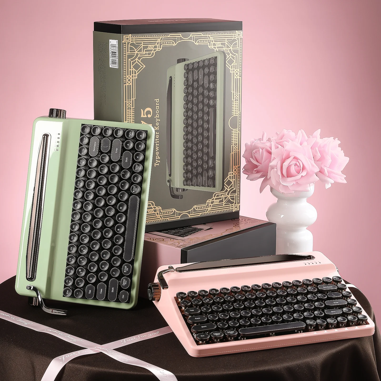 YUNZII QL75 Retro Typewriter QMK/VIA Mechanical Keyboard - Image 13