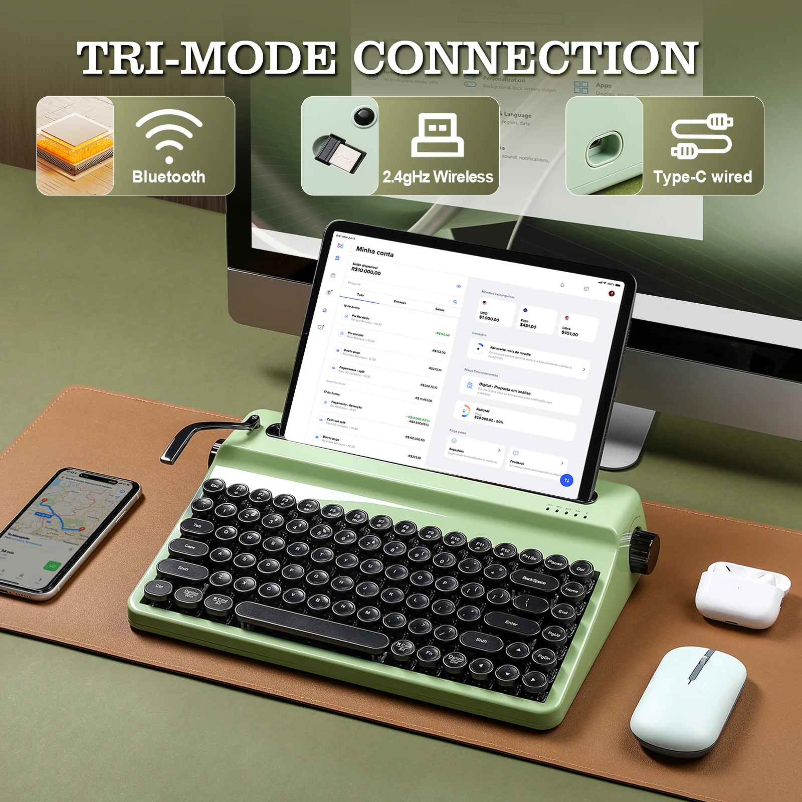YUNZII QL75 Retro Typewriter QMK/VIA Mechanical Keyboard - Image 5