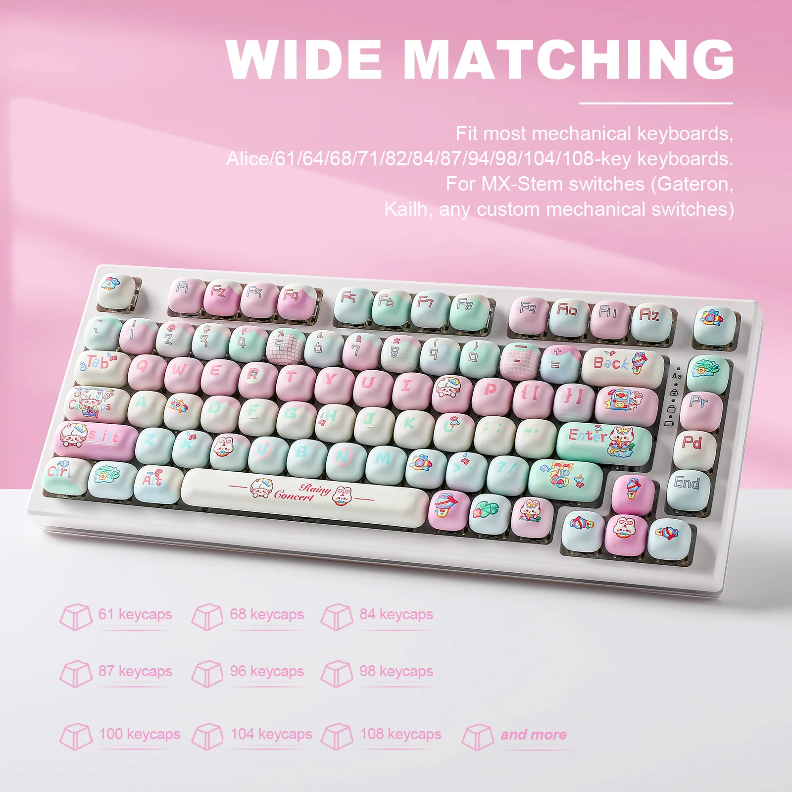 YUNZII Rainy Concert MOG Profile Keycap Set - Image 4