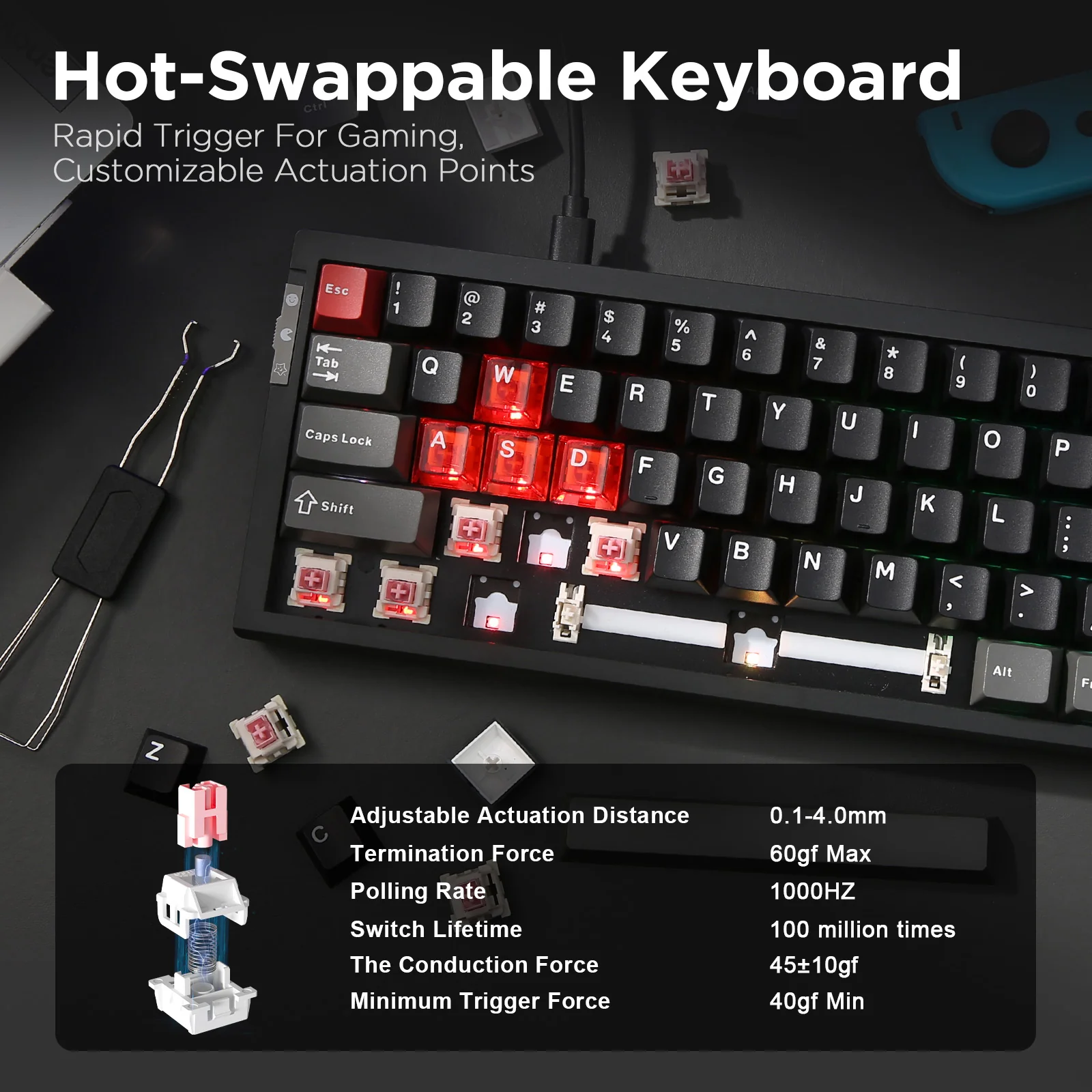 YUNZII RT68 Rapid Trigger Gaming Magnetic Keyboard - Image 8